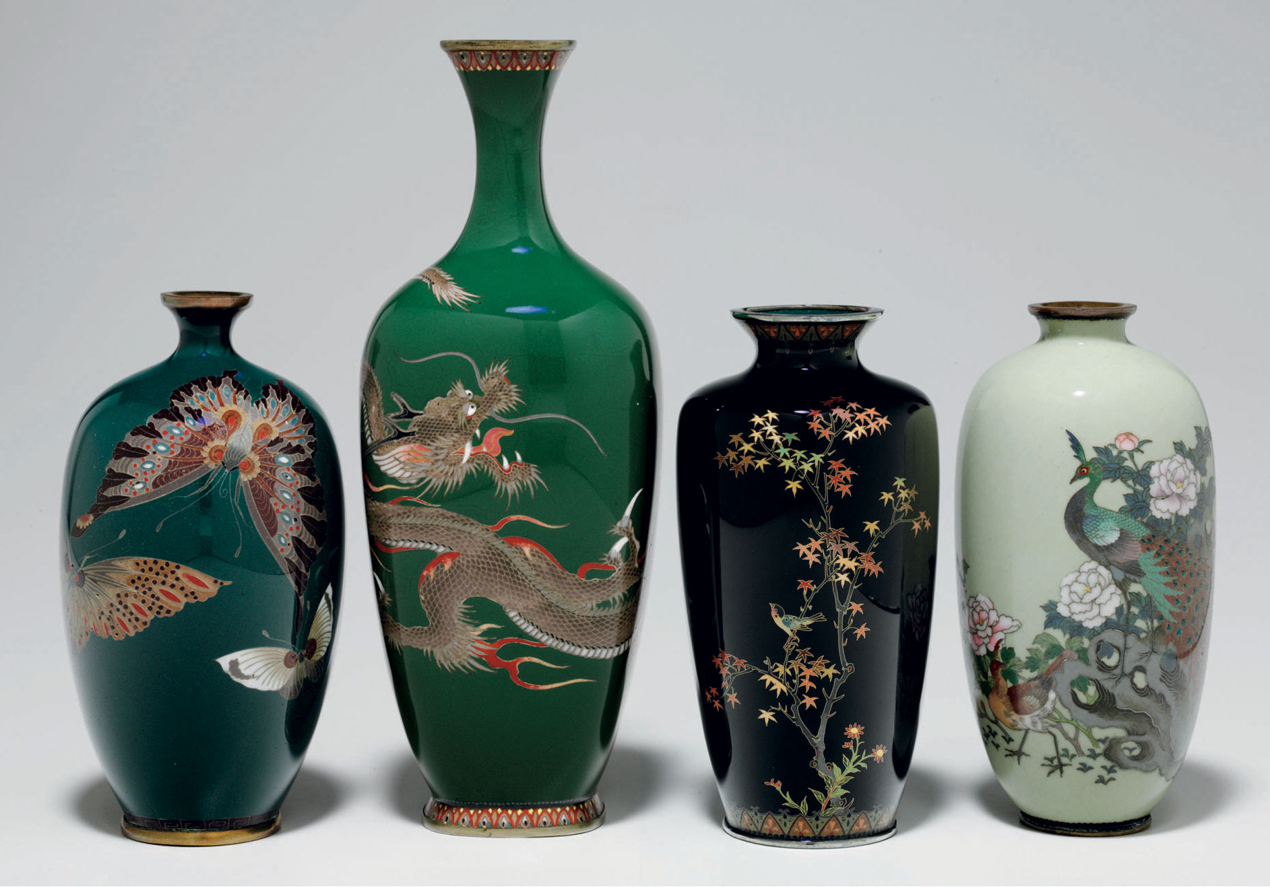 A group of four small cloisonnéenamel vases , (LATE 19THEARLY 20TH