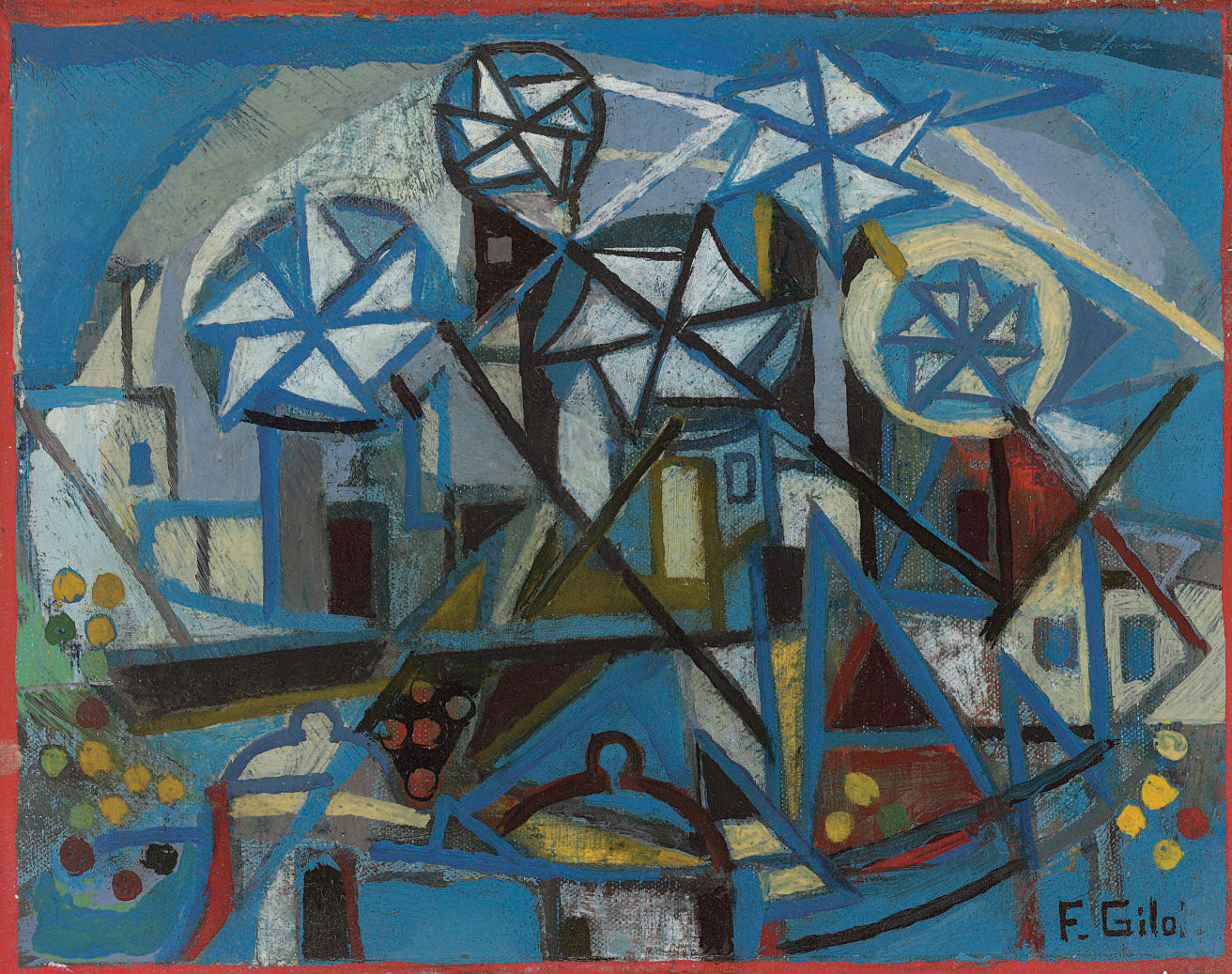 Francoise Gilot (b. 1921) , Windmills on the Hill Christie's