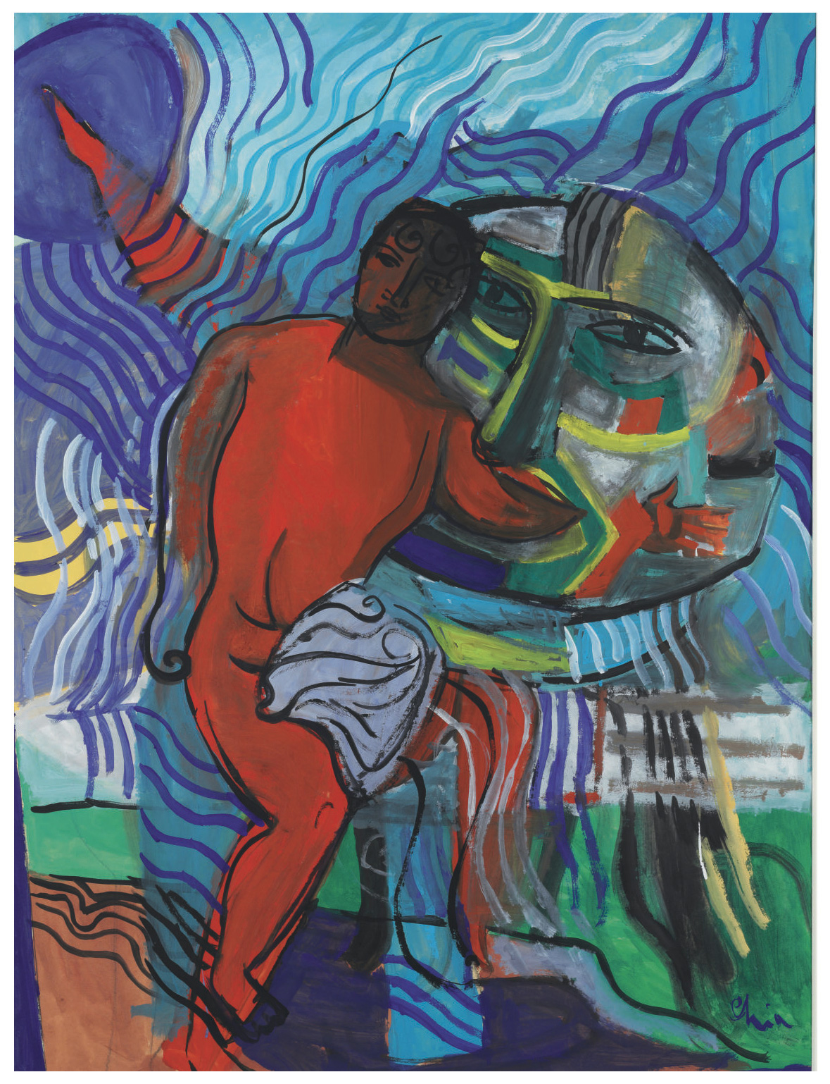 sandro chia circle fine art lithograph