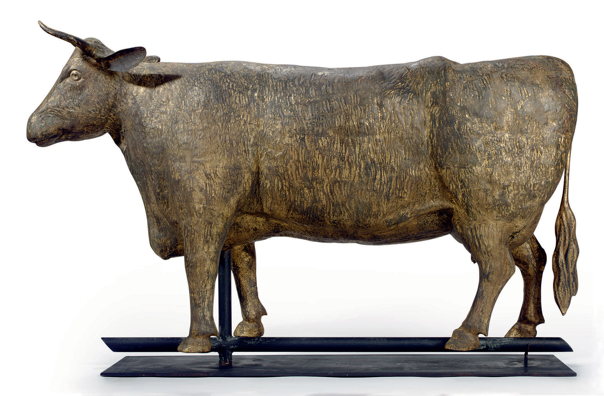 A GILTCOPPER MOLDED COW WEATHERVANE , AMERICAN, 19TH CENTURY Christie's