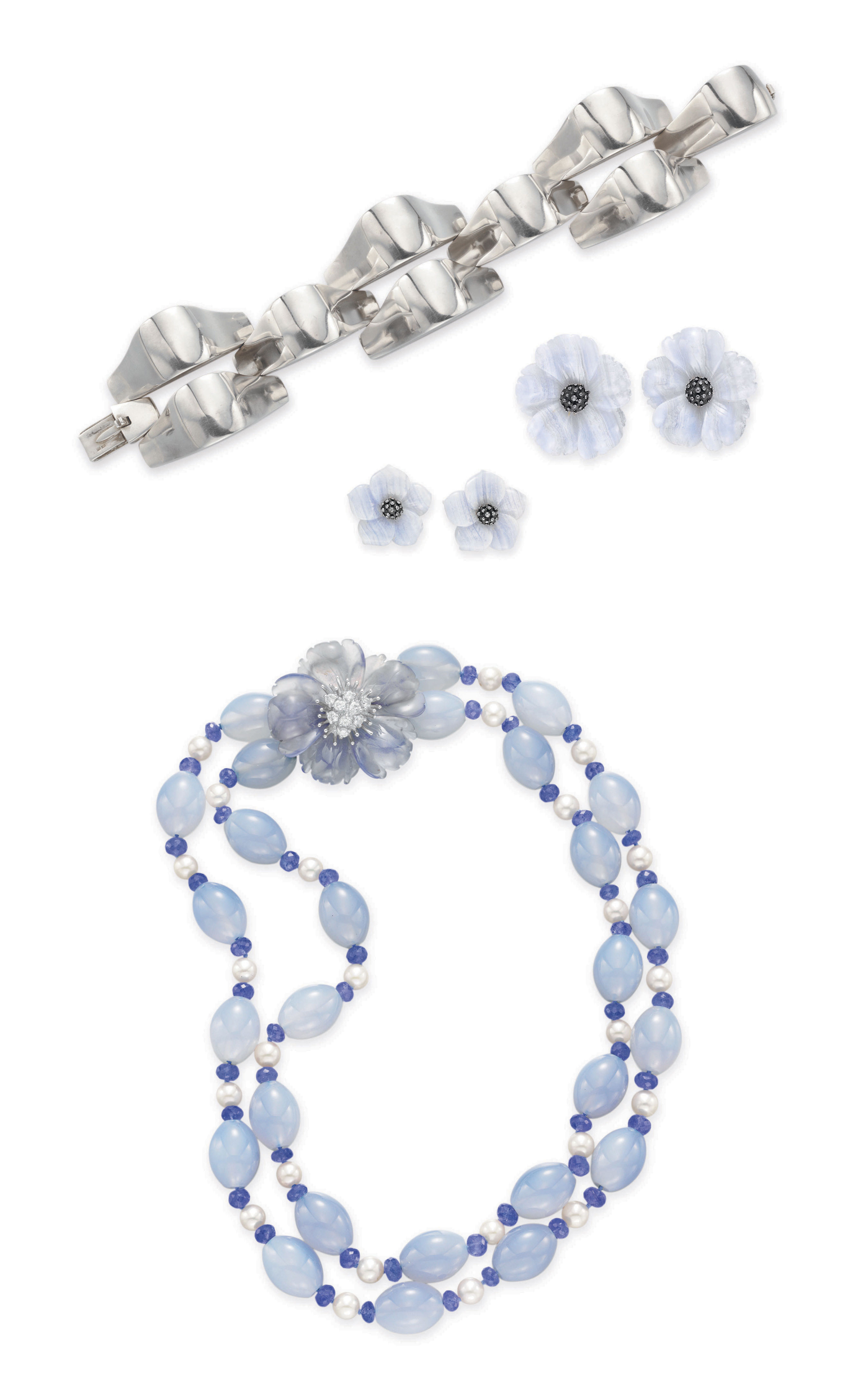 A GROUP OF MULTIGEM AND SILVER JEWELRY Christie's