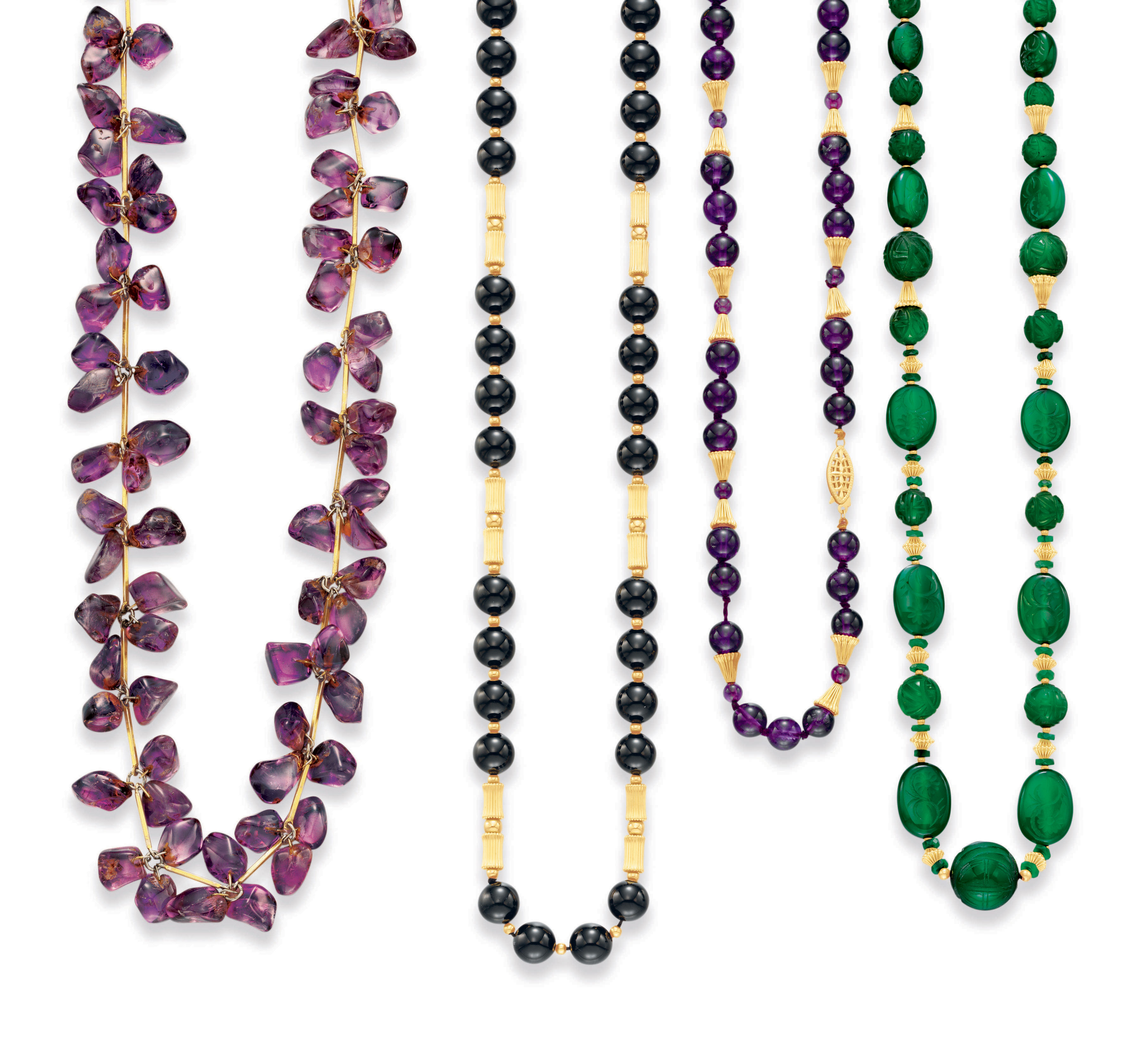 A GROUP OF MULTIGEM BEAD NECKLACES Christie's