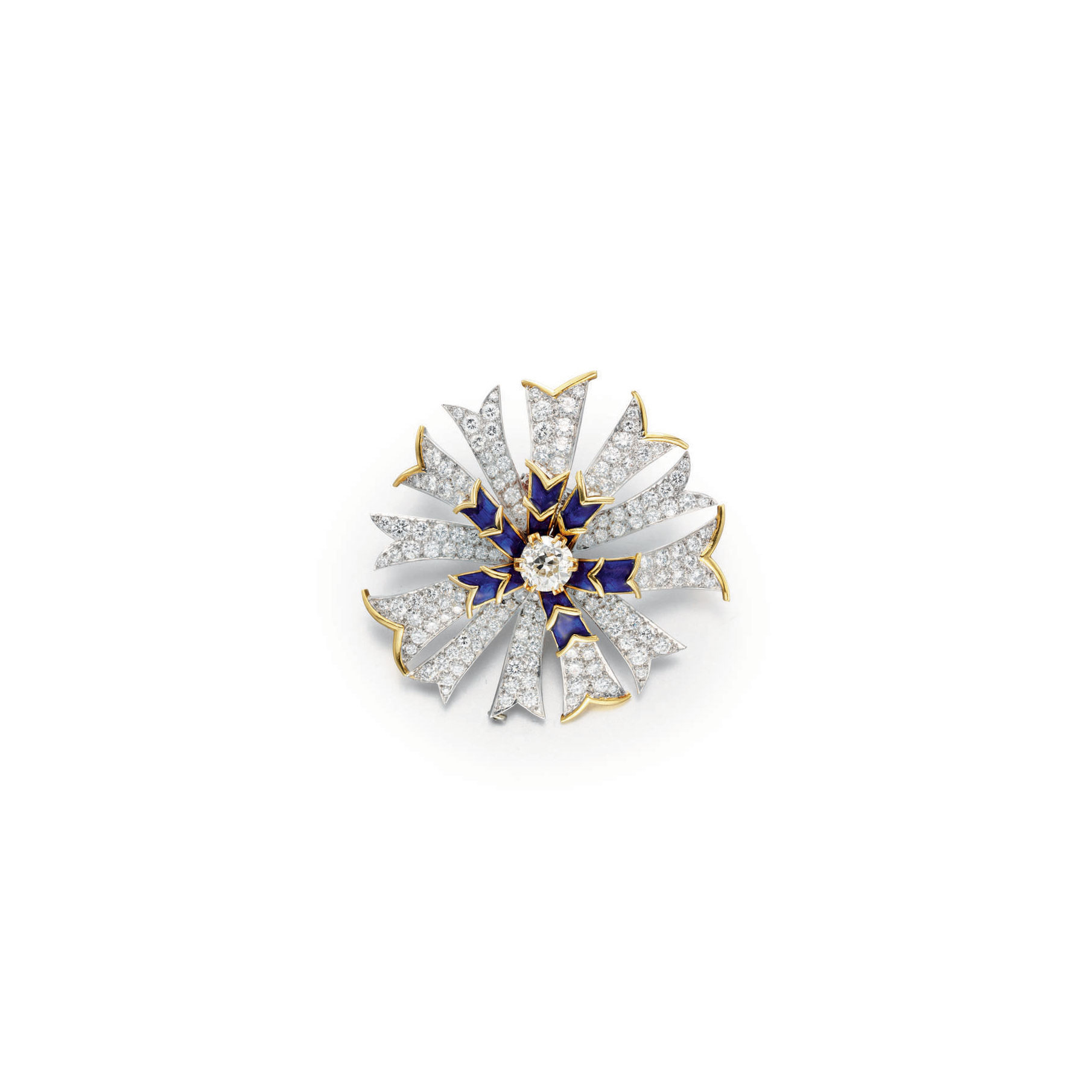 A DIAMOND, ENAMEL AND GOLD BROOCH, BY JEAN SCHLUMBERGER, TIFFANY & CO. | Christie's