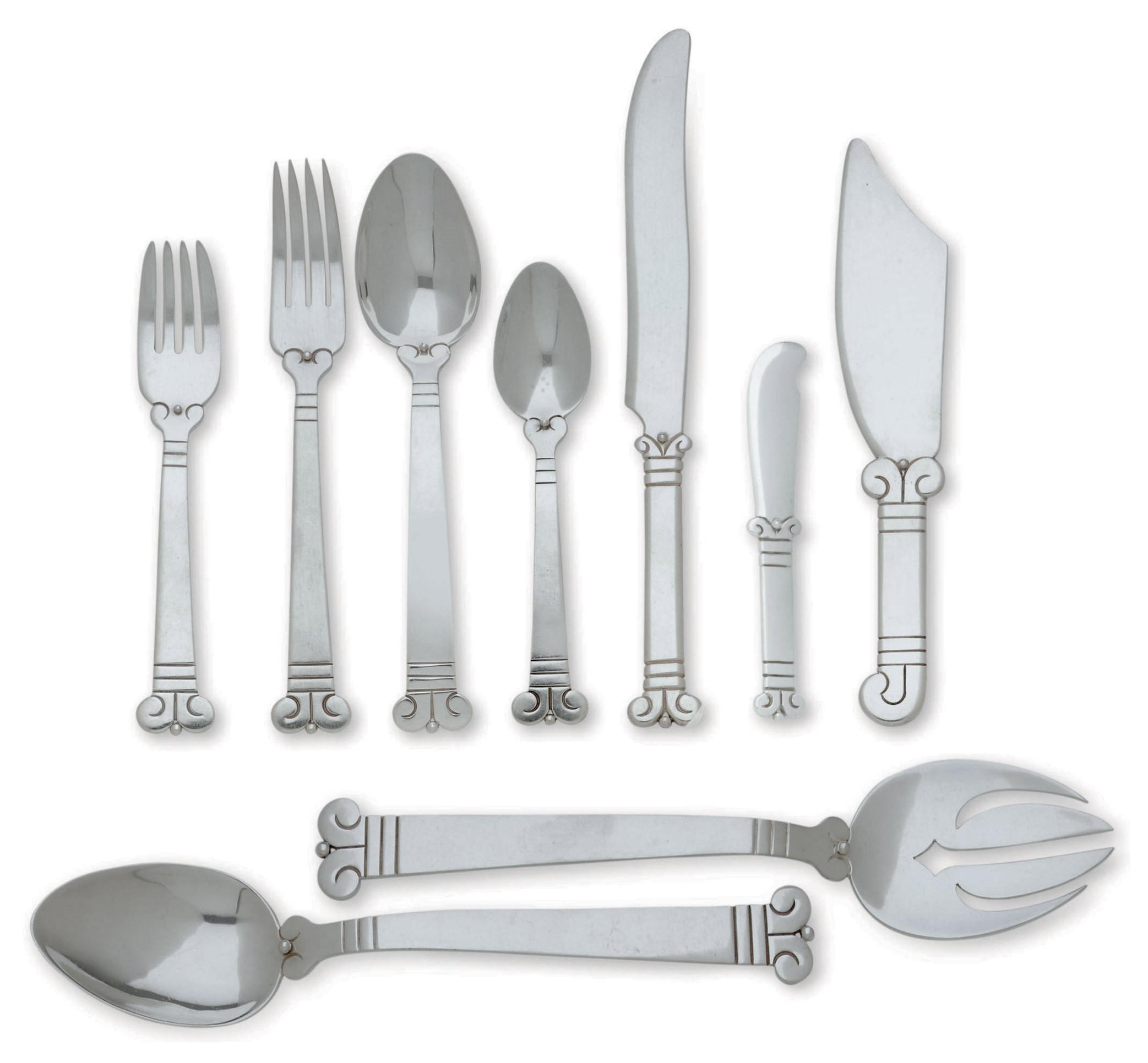 AN ASSEMBLED MEXICAN SILVER FLATWARE SERVICE , MARK OF HECTOR AGUILAR