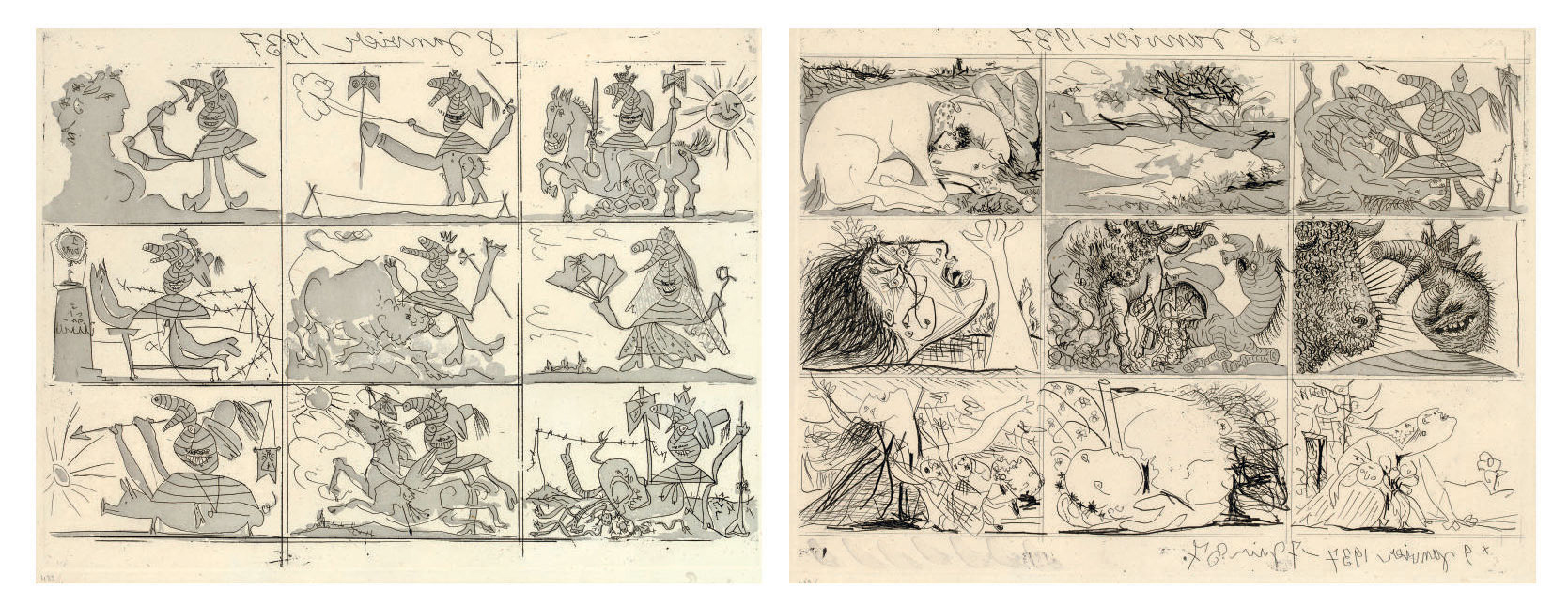 PABLO PICASSO , Sueño y Mentira de Franco (B. 29798; Ba. 615616; see