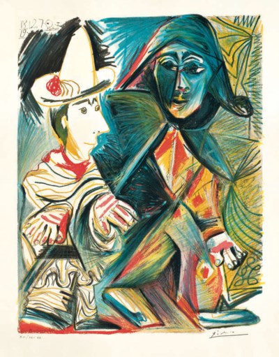 AFTER PABLO PICASSO , Pierrot et Arlequin | Christie's