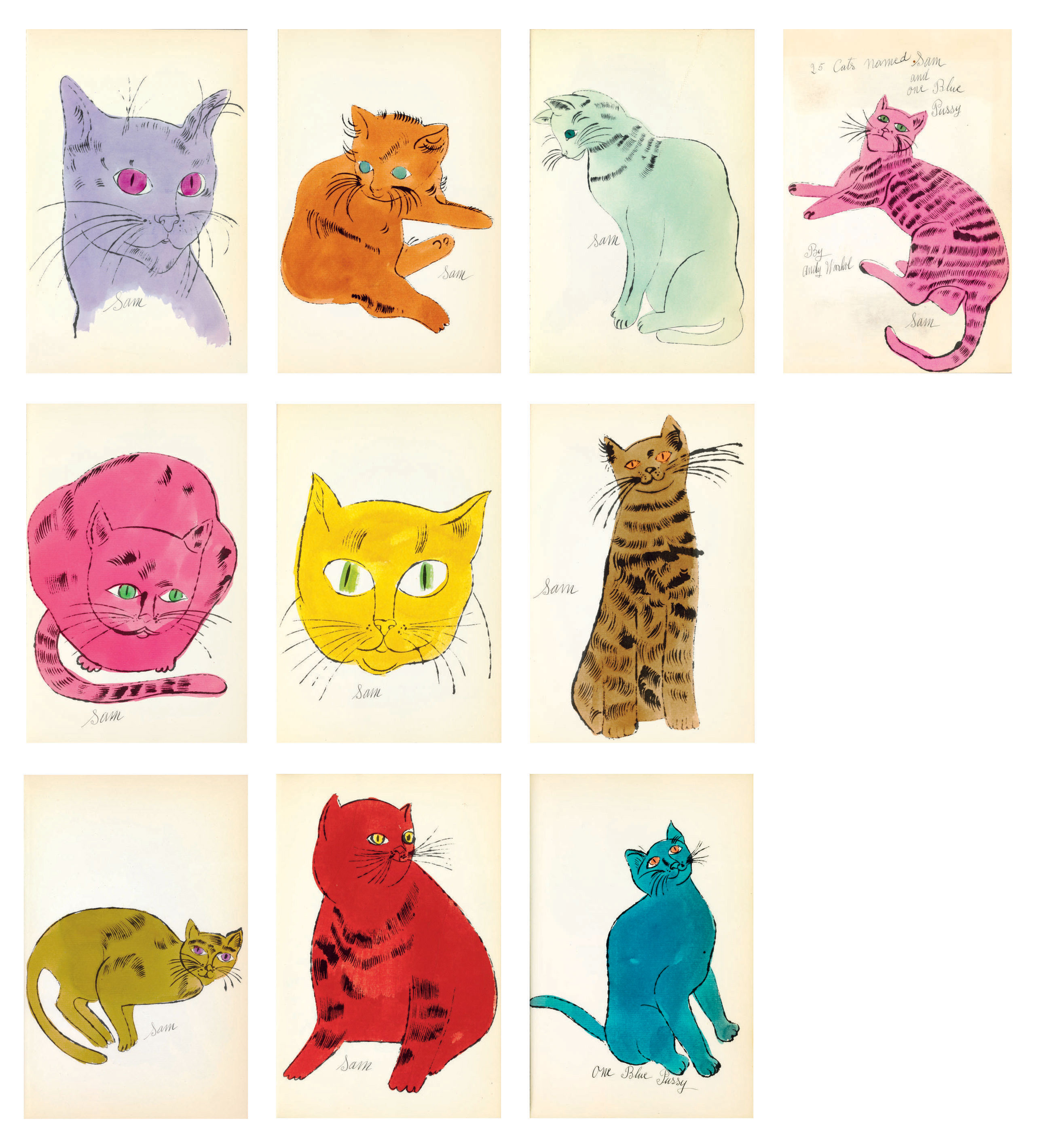 Andy Warhol 1928 1987 25 Cats Name D Sam And One Blue Pussy