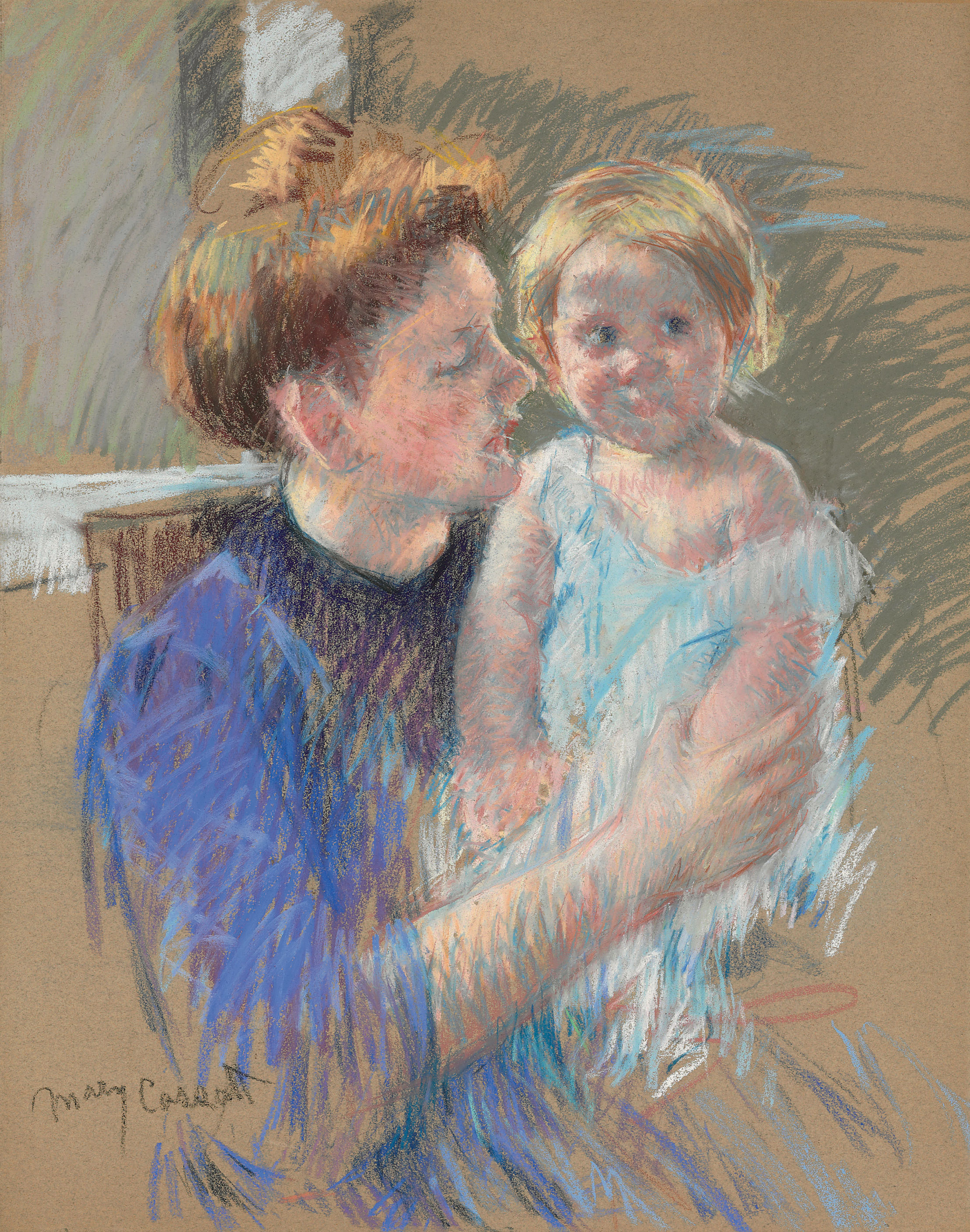 Mother in Purple Holding her Child 
