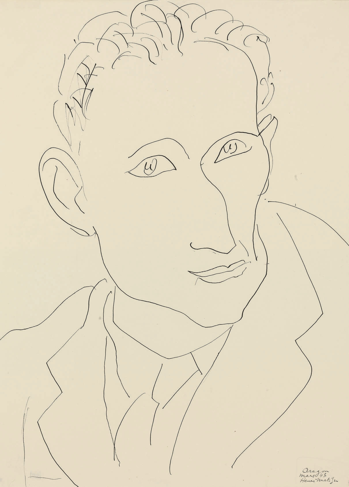 Henri Matisse (1869-1954) , Portrait de Louis Aragon | Christie's