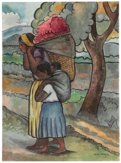 Diego Rivera (Mexican 1886-1957) , Vendedora de flores ...