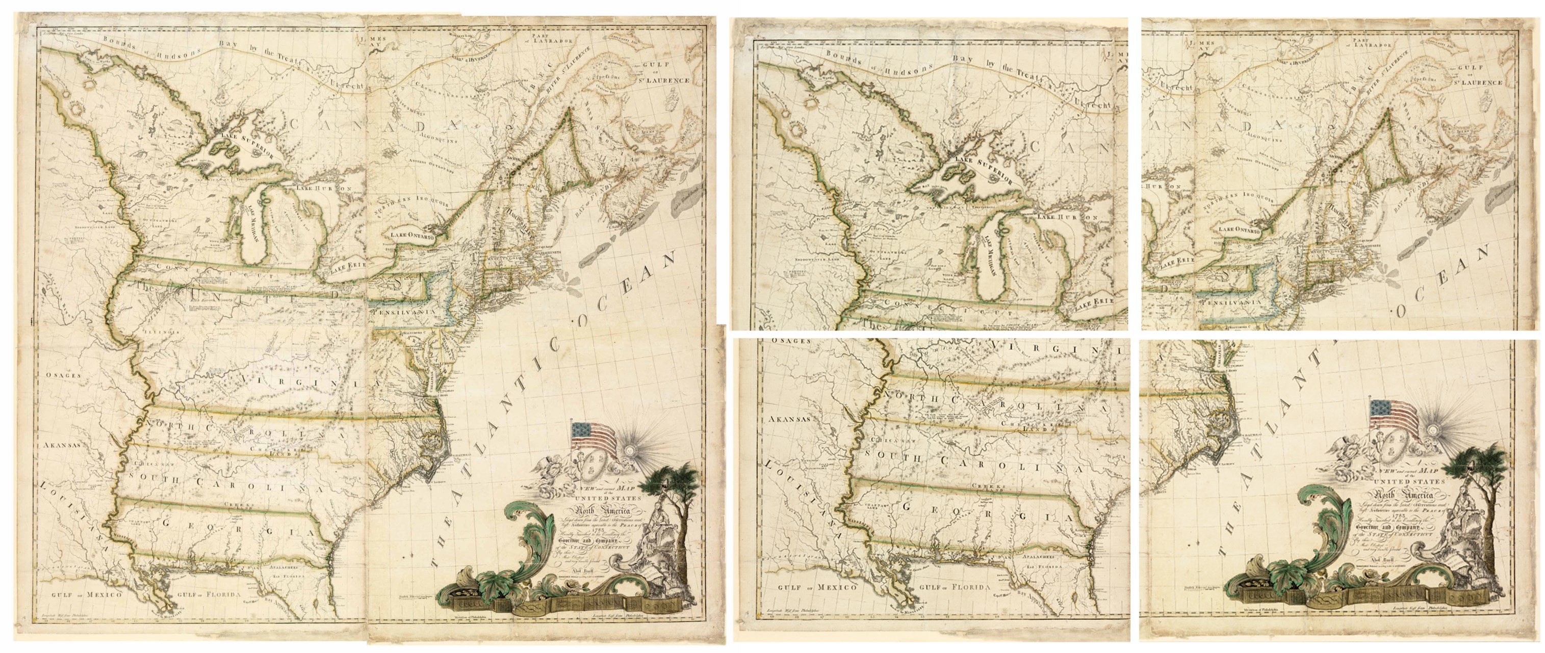 BUELL, Abel (1742-1822). A New and Correct Map of the United States of ...