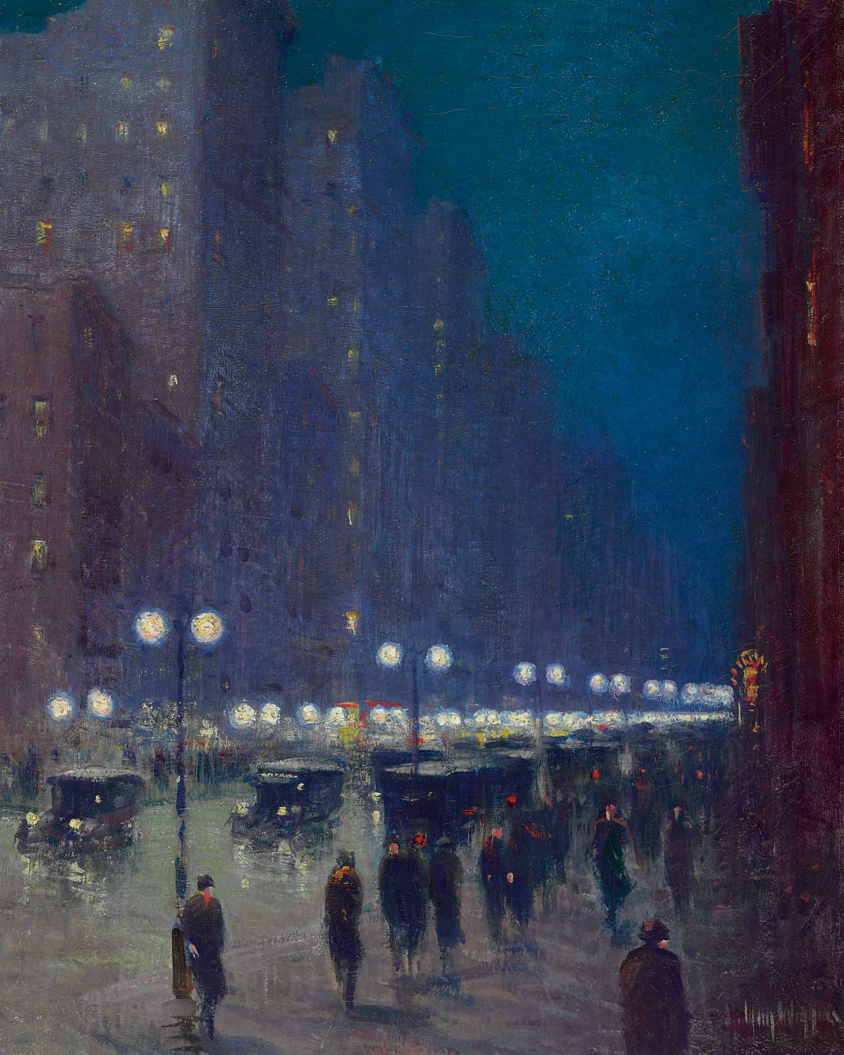 Guy Wiggins (18831962) , Lower Fifth Avenue at Night Christie's