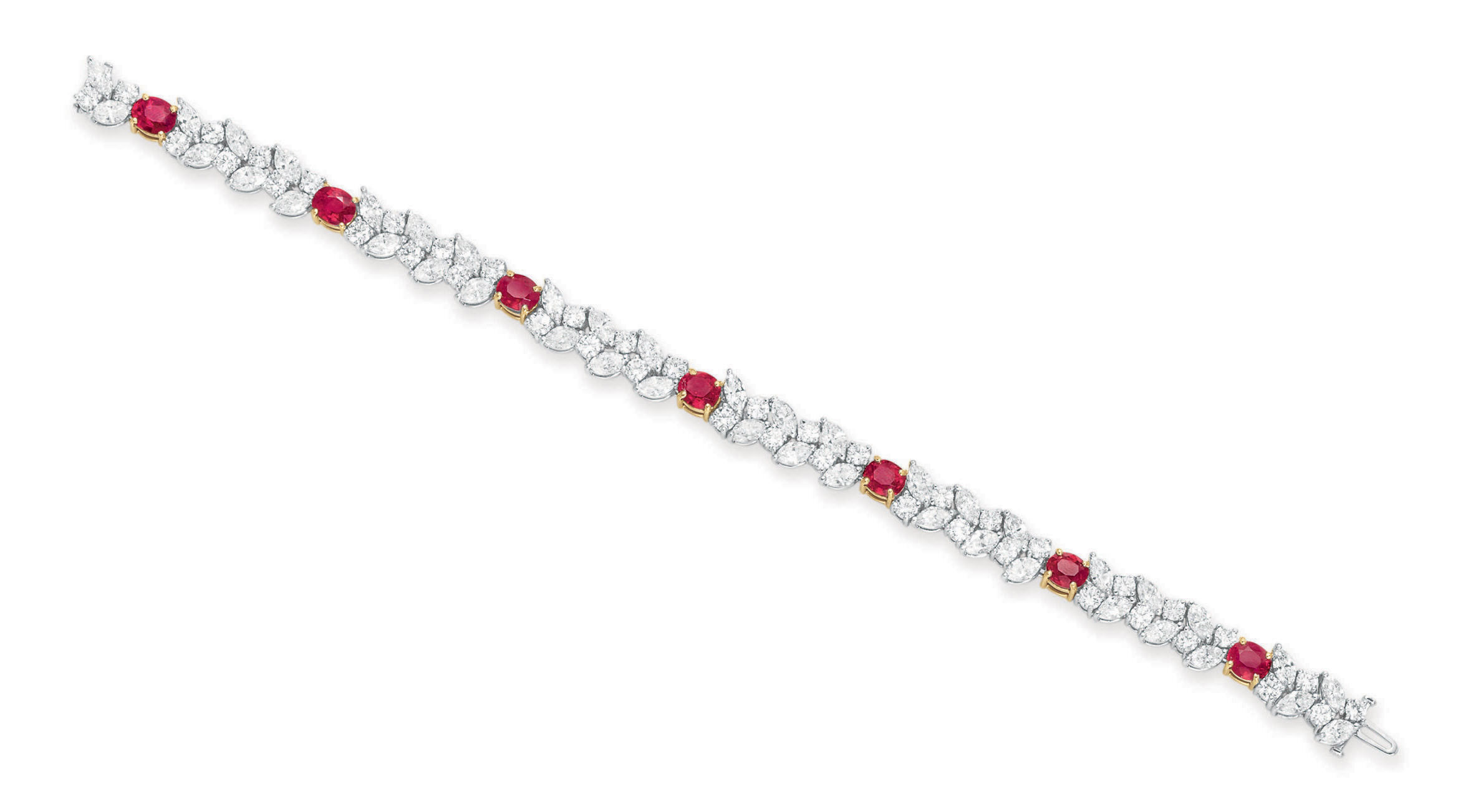 A DIAMOND AND RUBY BRACELET, BY TIFFANY 