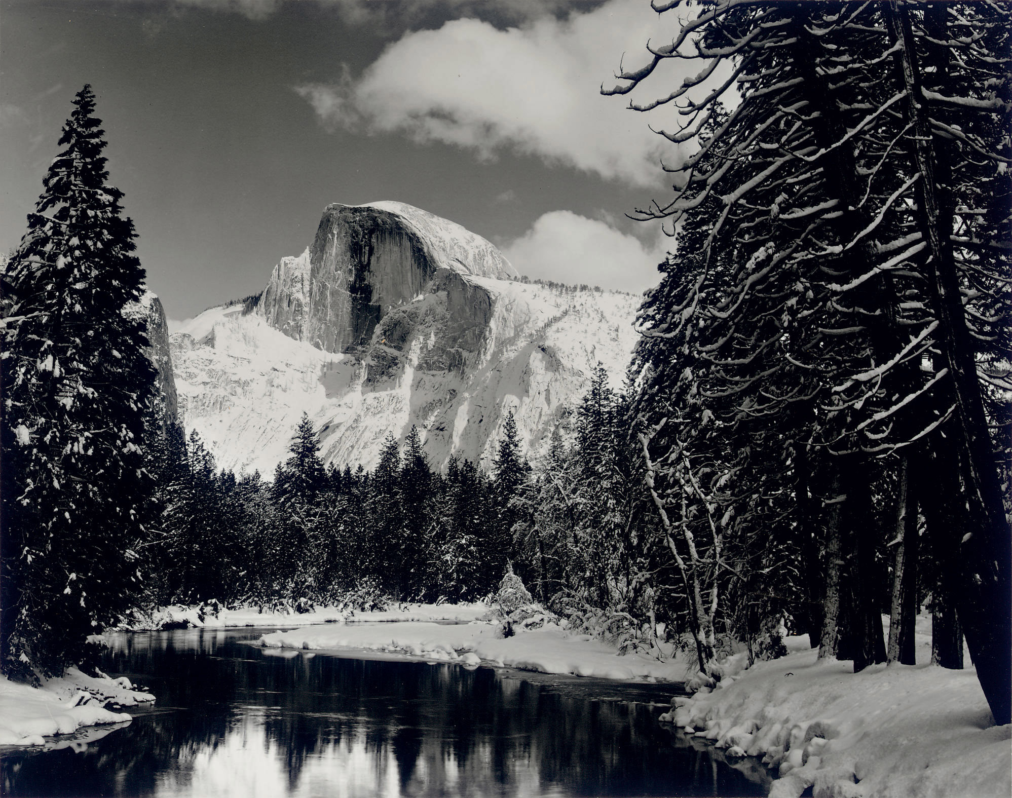Ansel Adams 1902 1984 Half Dome Merced River Winter Yosemite 1938 1930s Photographs Christie S