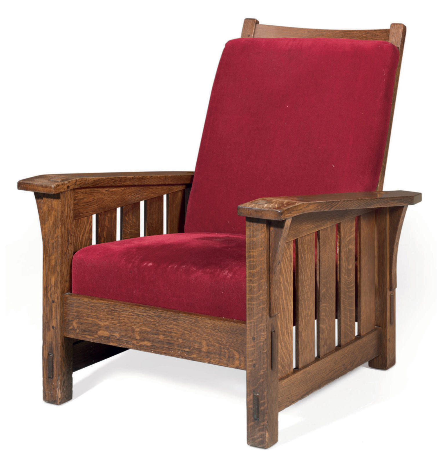 GUSTAV STICKLEY (18581942) , AN OAK DROPARM MORRIS CHAIR, 190912