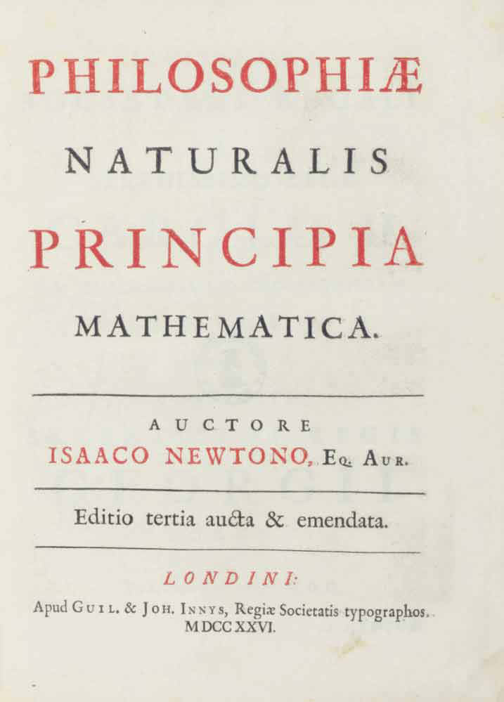 Newton Sir Isaac Philosophiae Naturalis Principia Mathematica Edition Tertia Aucta Et Emendate Edited By Henry Pemberton