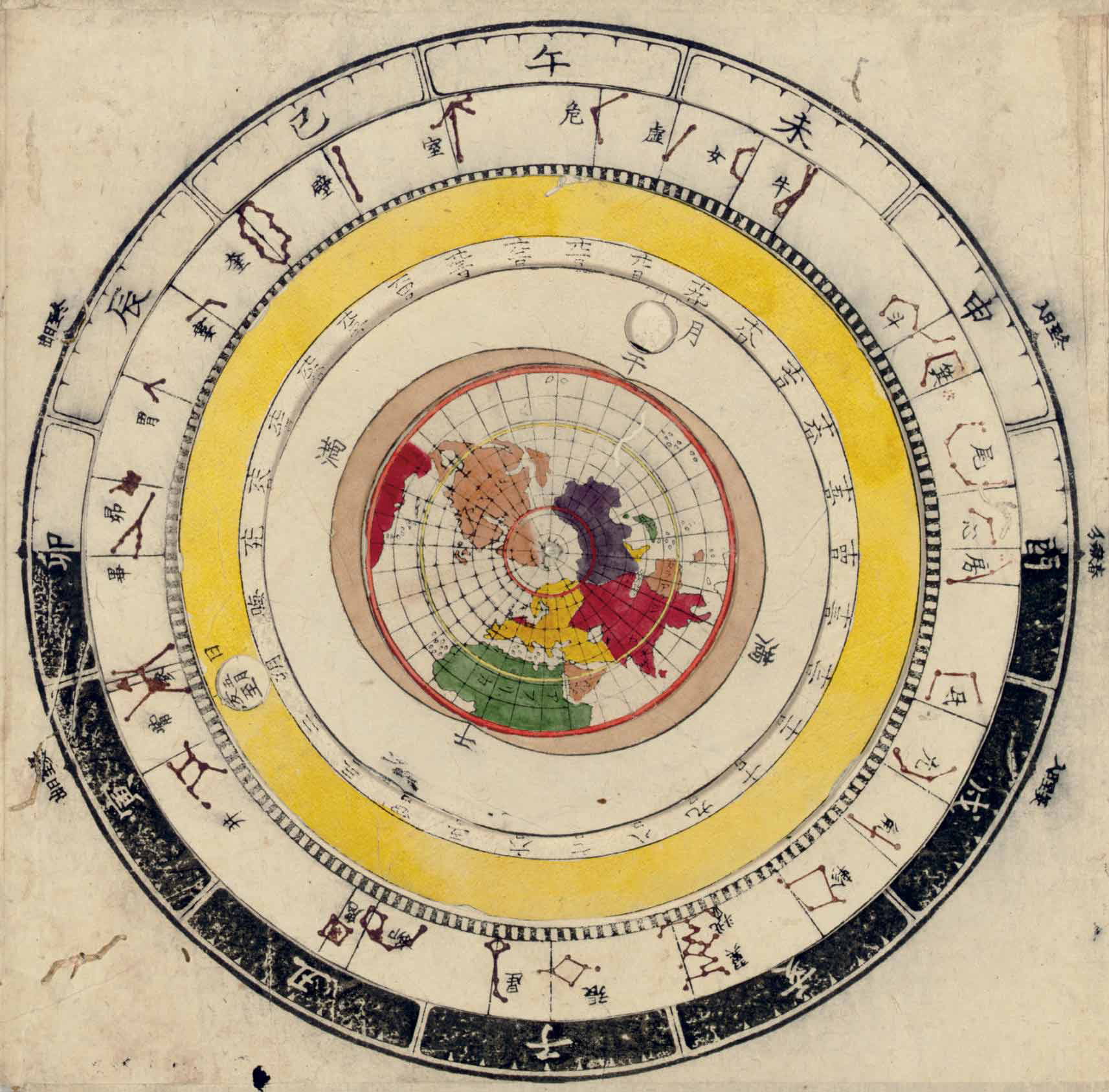JAPANESE ASTRONOMY -- Heitengi (Astronomical Volvelle). Izumi province?,  southern Osaka: Iwahashi Kobodo, Jokyo 1 [1801].