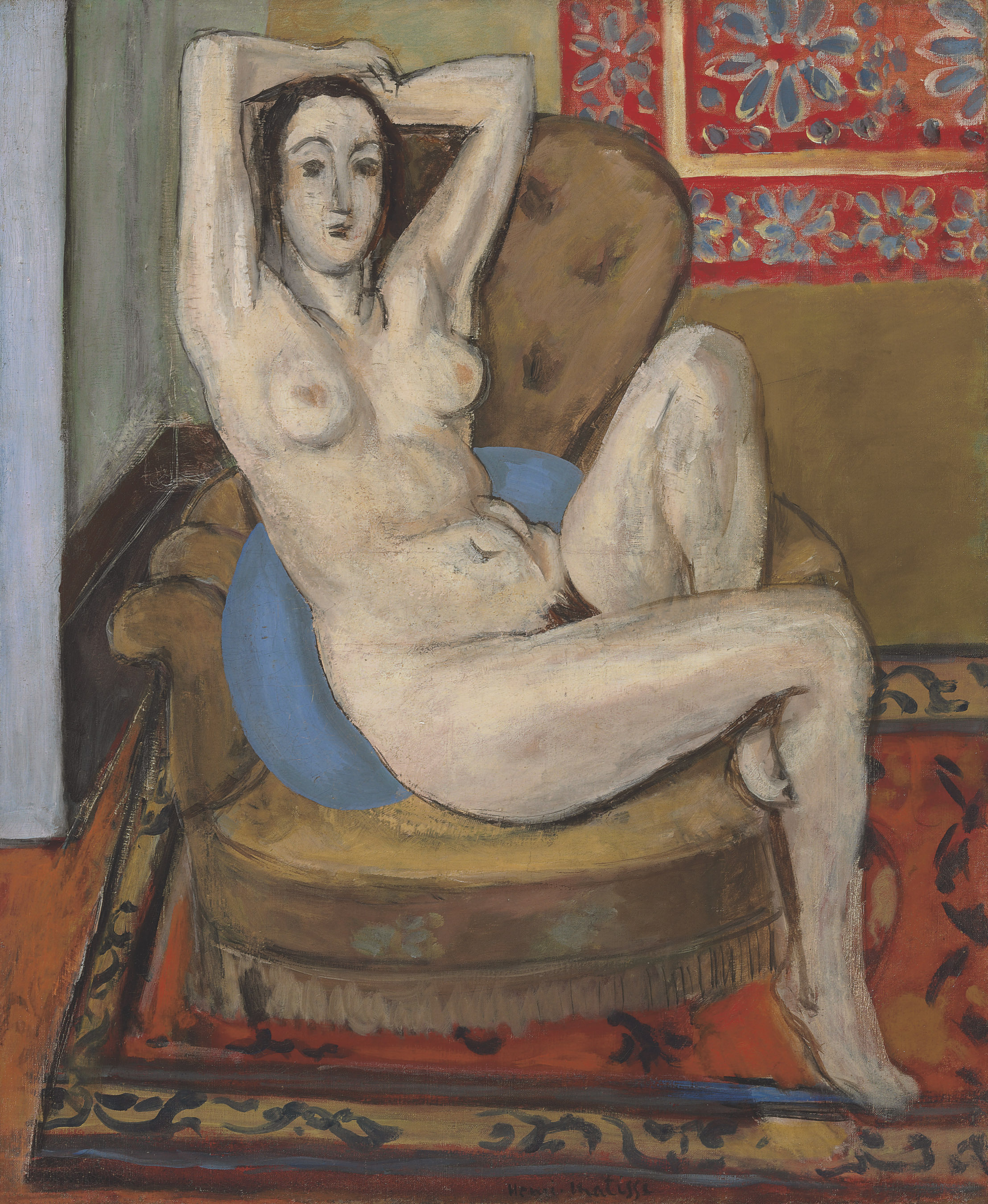 Nu au coussin bleu 
