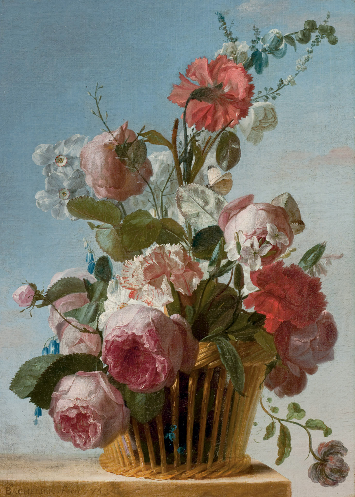 JEANJACQUES BACHELIER (PARIS 17241806) , Roses, oeillets et narcisses