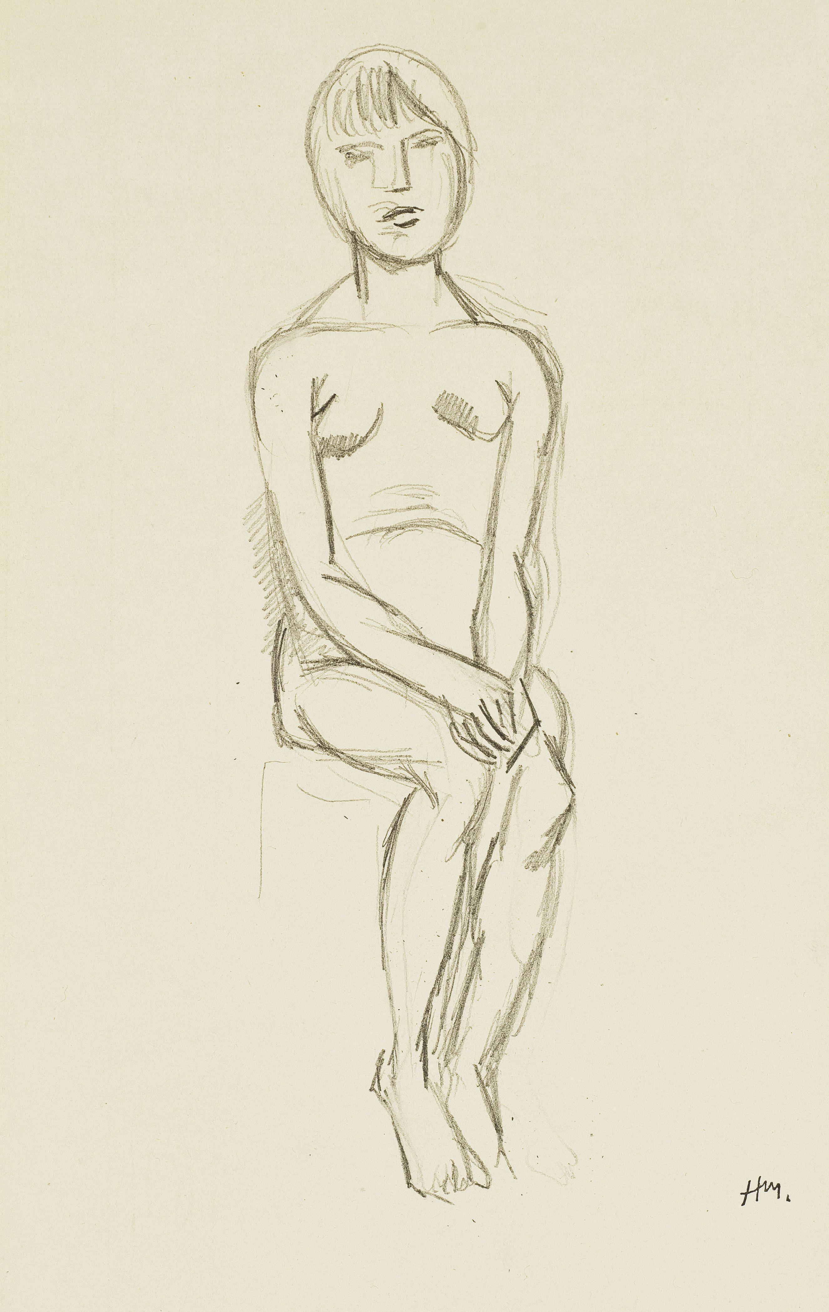 Jeune femme assise 
