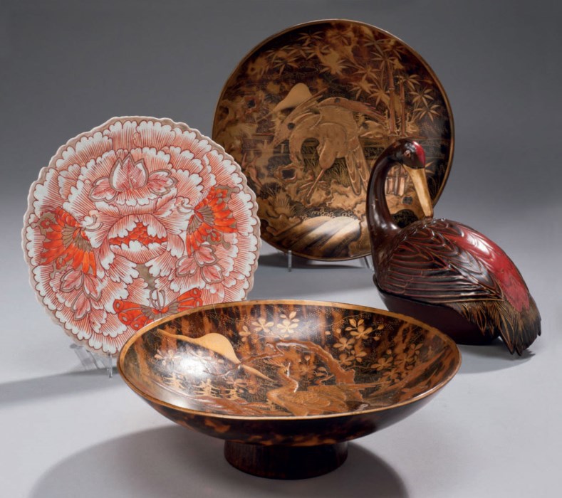Ancienne œuvre D’art Laquée Asiatique – Vintage/Retro