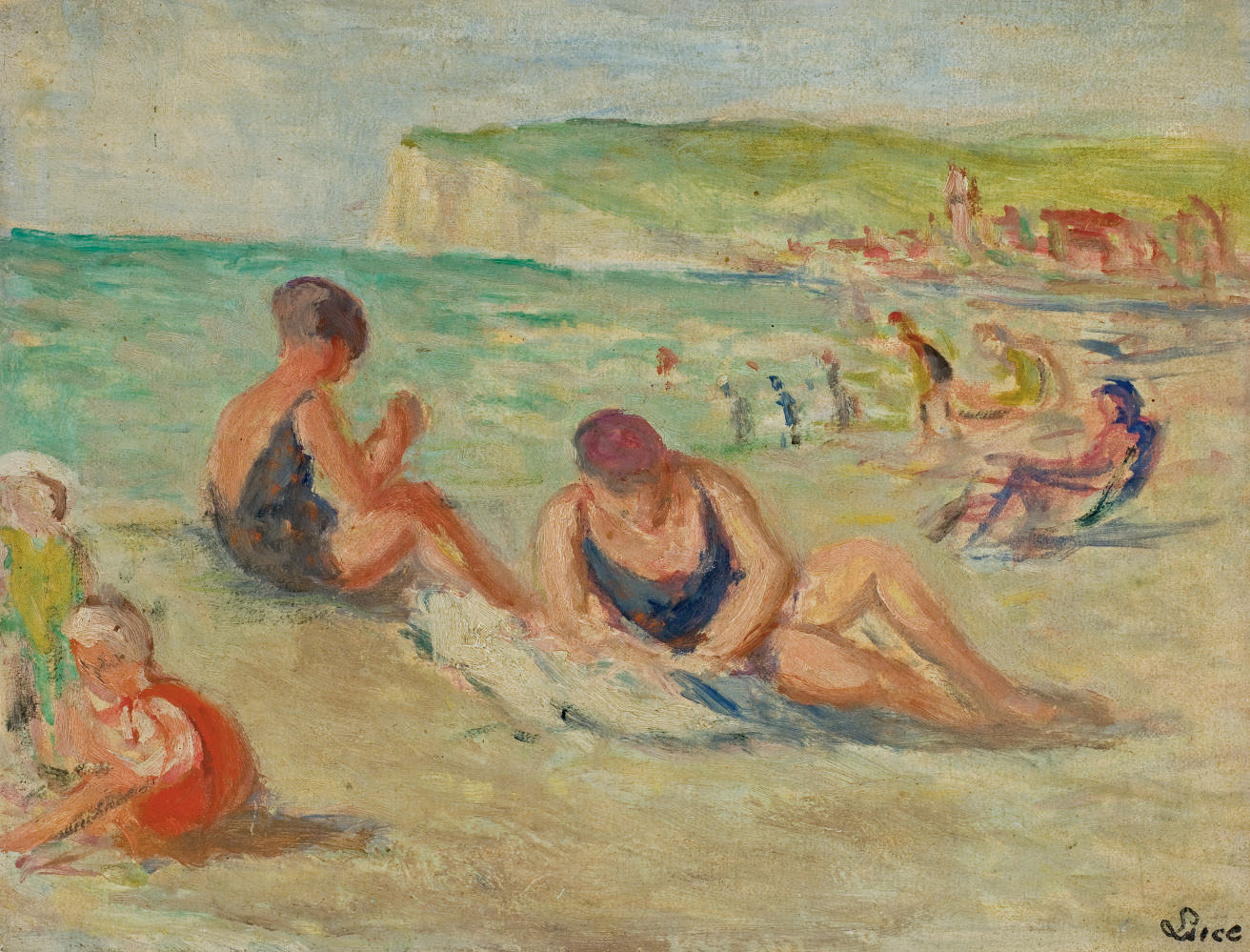 ウジェーヌ・ブーダンLAVEUSES AU BORD DE LA TOUQUES Fichier:Eugène Boudin - Laveuses au bord de la Touques (II