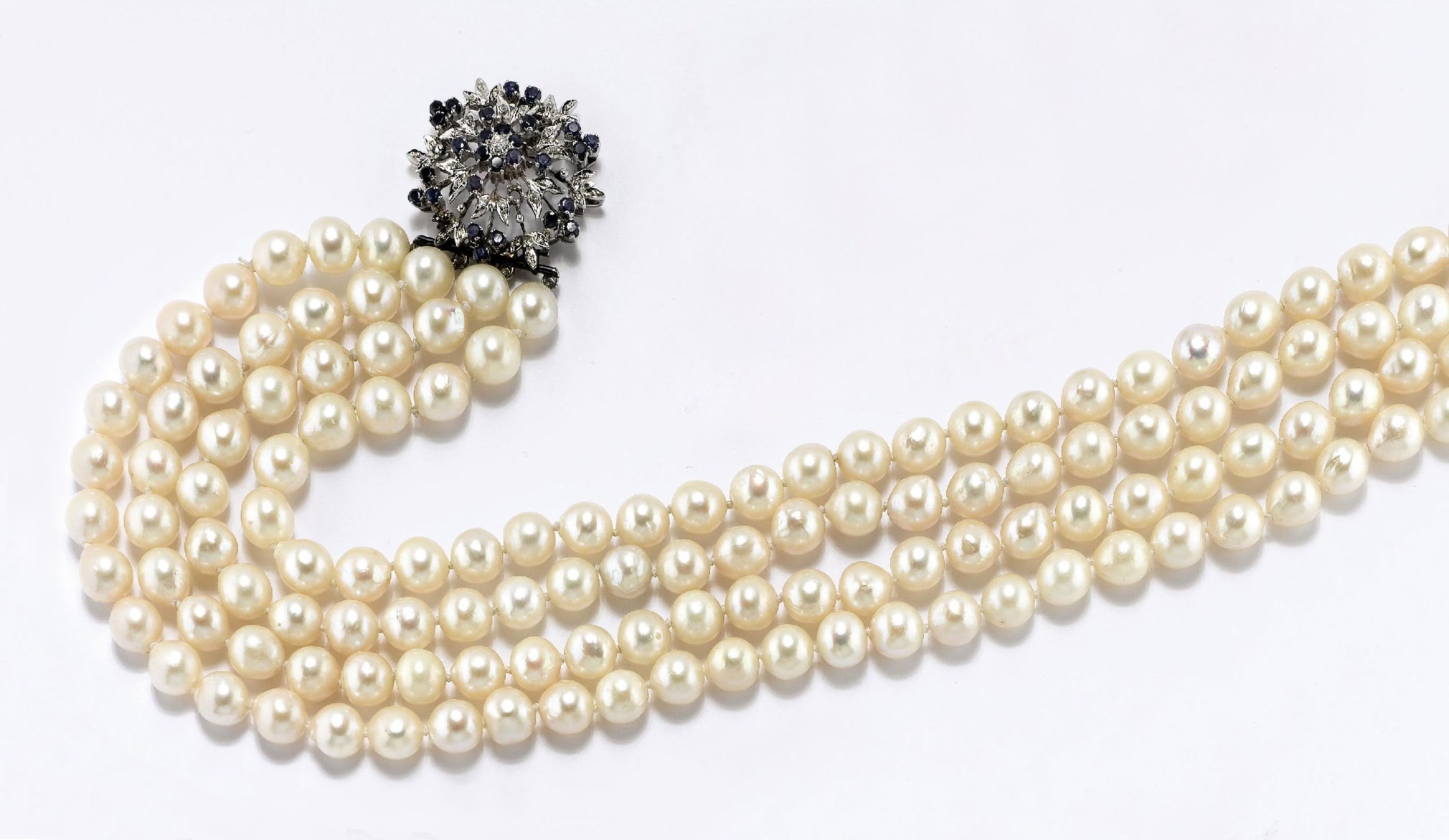 Collana di perle coltivate Edison rotonde/quasi rotonde bianche da 14,1