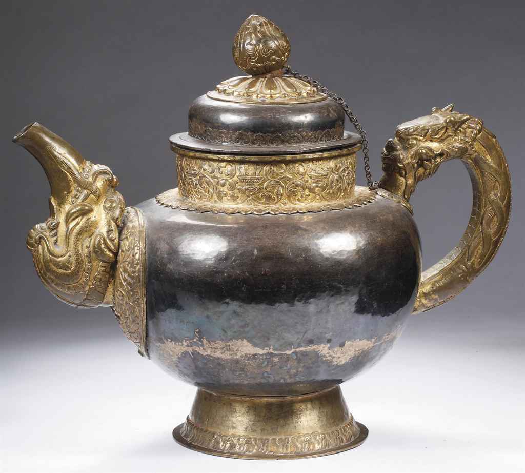 A Tibetan silver and gilt copper tea vessel , 19TH CENTURY Christie's