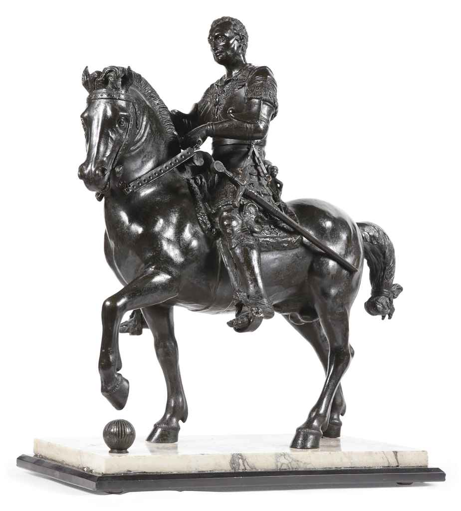 AN EQUESTRIAN STATUE OF GATTAMELATA , AFTER DONATELLO