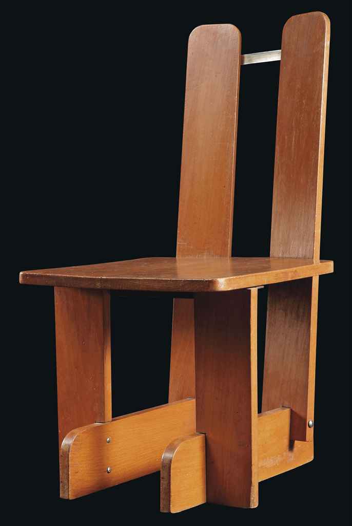 A DUTCH BEECHWOOD AND ALUMINIUM CHILD'S CHAIR , DESIGNED BY PIET ZWART