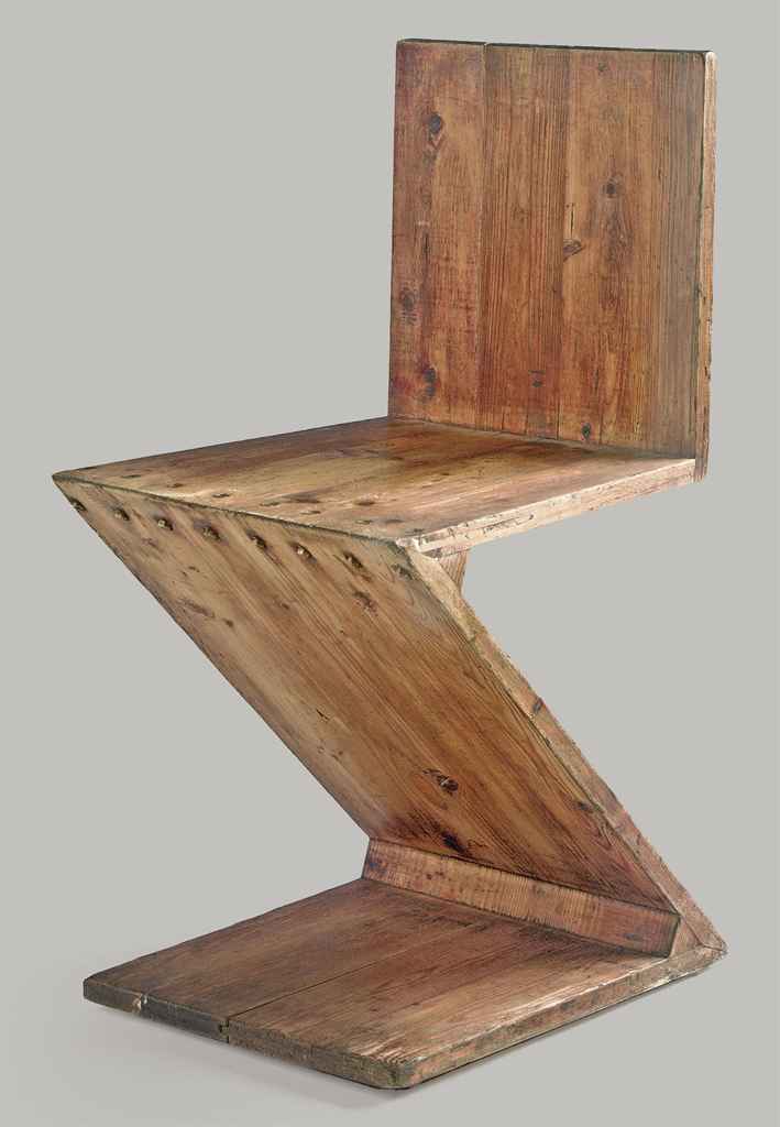 A Pine Zig Zag Chair Designed By Gerrit Th Rietveld In 1932