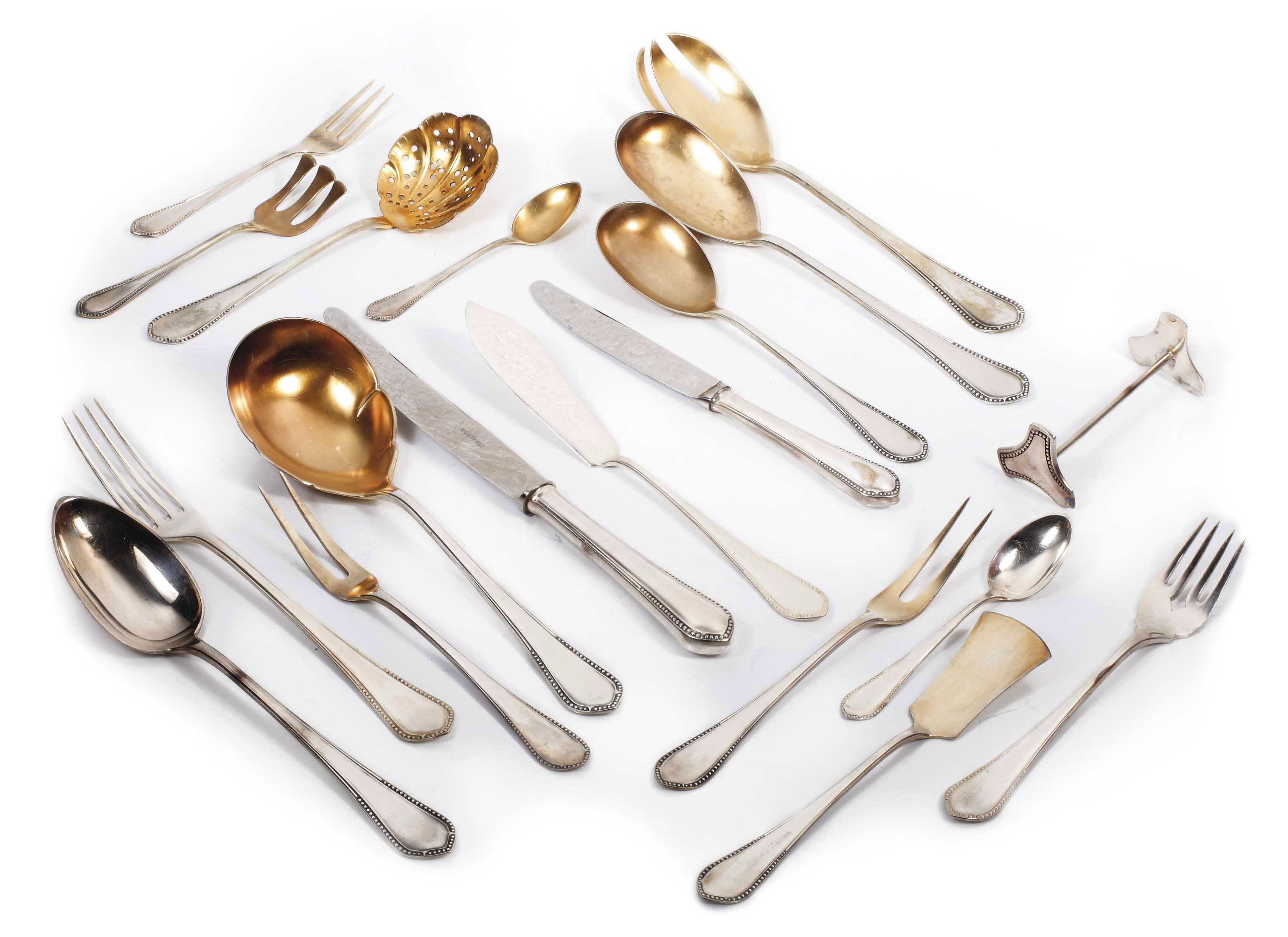 A German silver flatware service , 20TH CENTURY, STAMPED MULLER