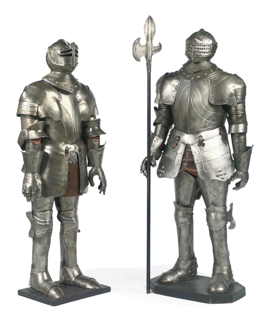 TWO COMPOSITE IRON ARMOURS
