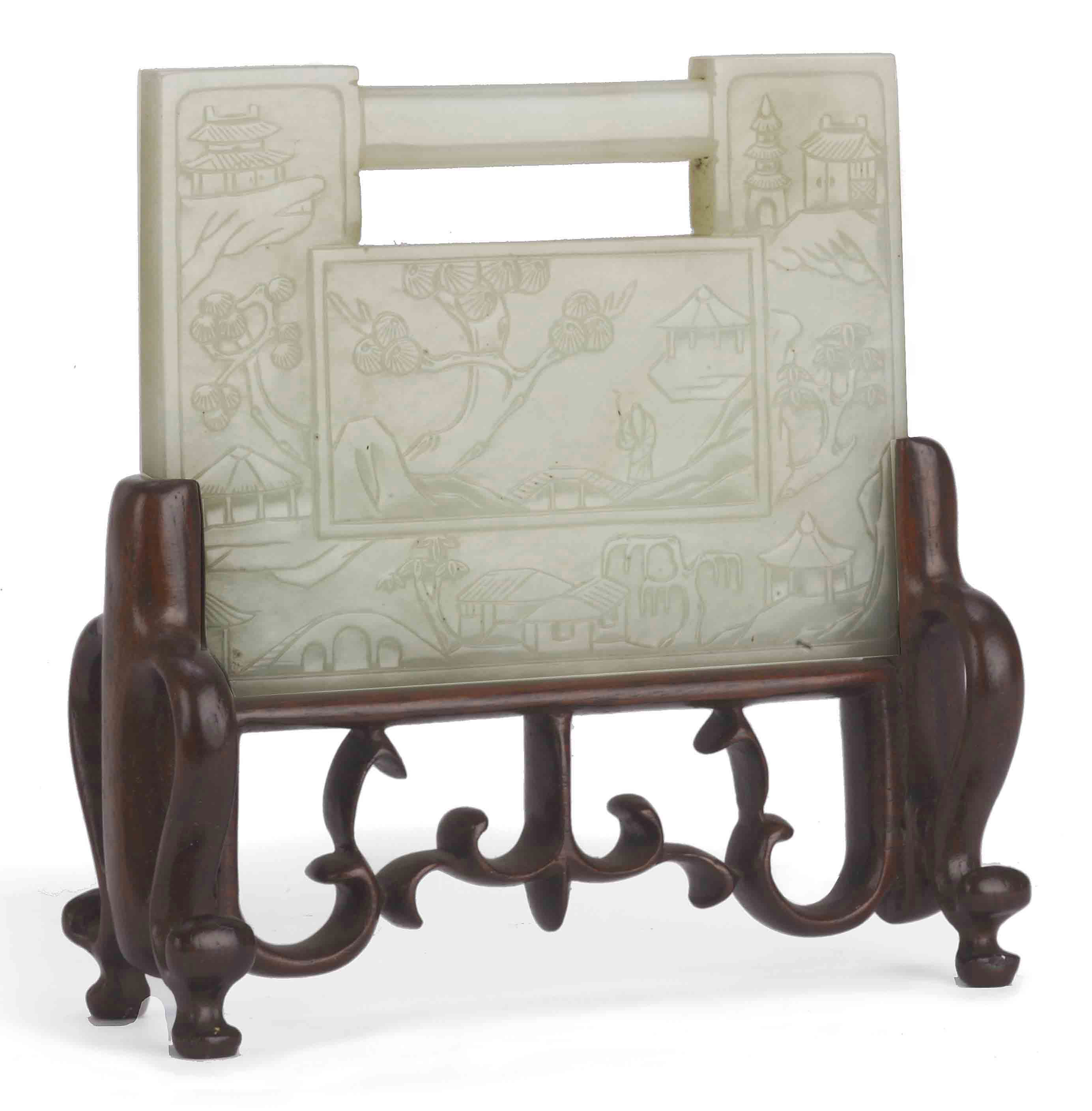 A Chinese jade small tablescreen , 19TH CENTURY Christie's