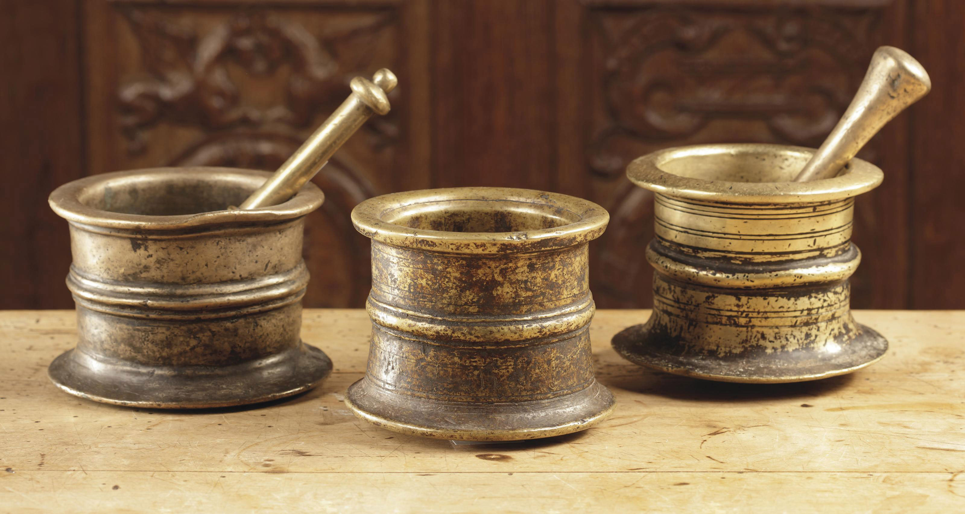 Two Spanish bronze mortars and pestles , 16TH CENTURY Christie's