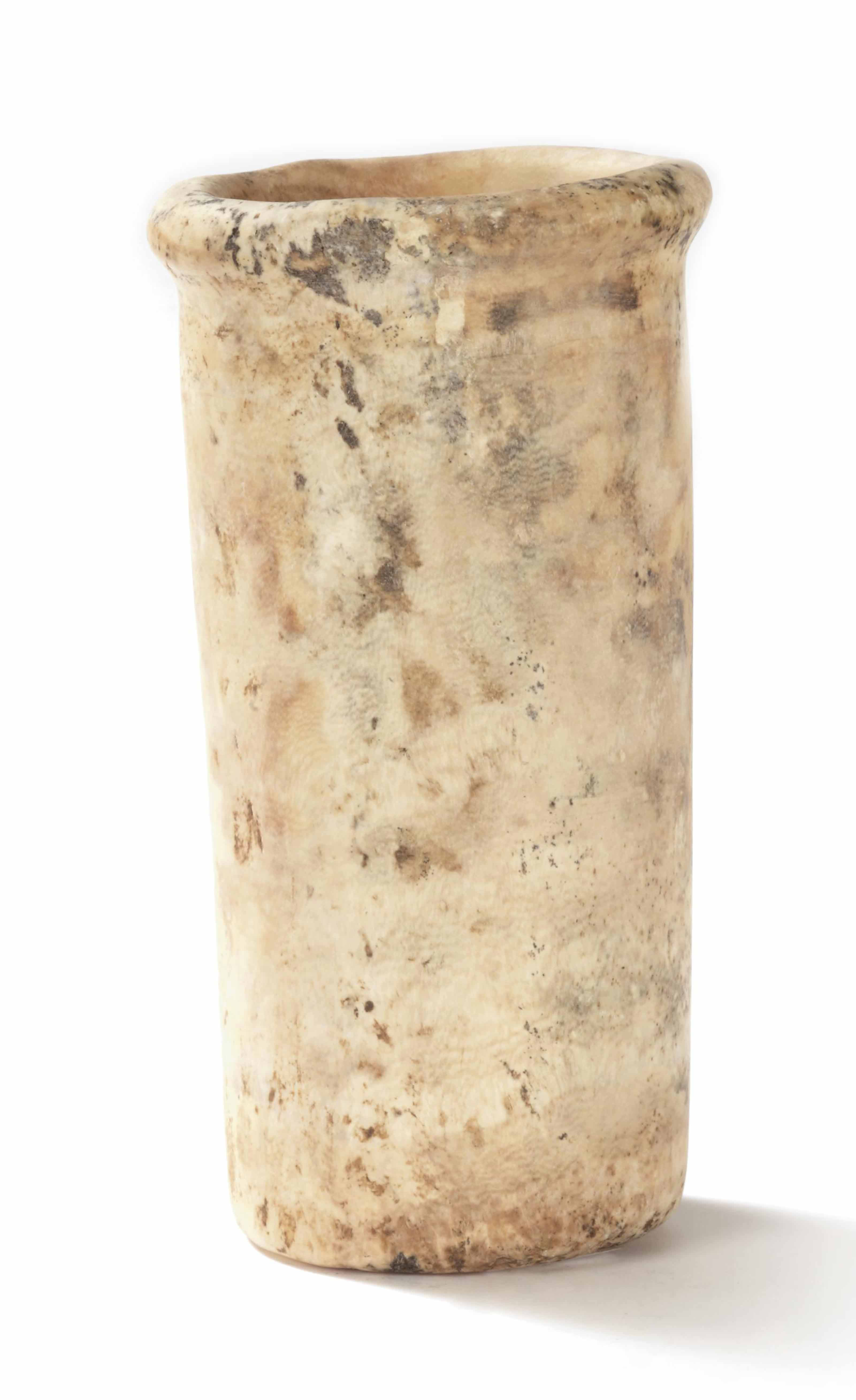 An Egyptian Old Kingdom Alabaster Vase Circa 3rd Millennium B C