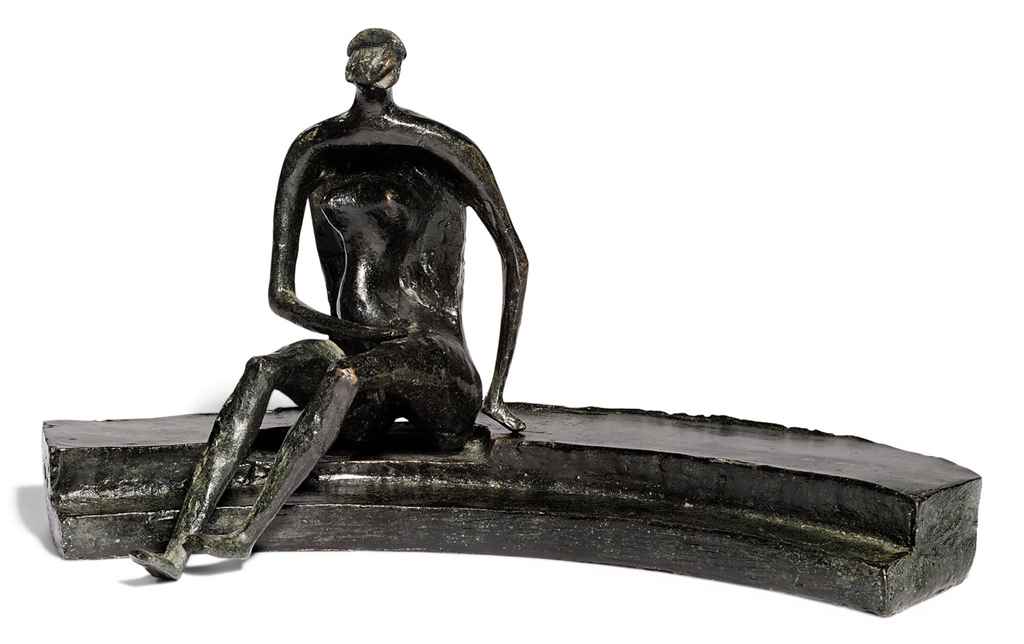 Seated Figure on Circular Steps 
