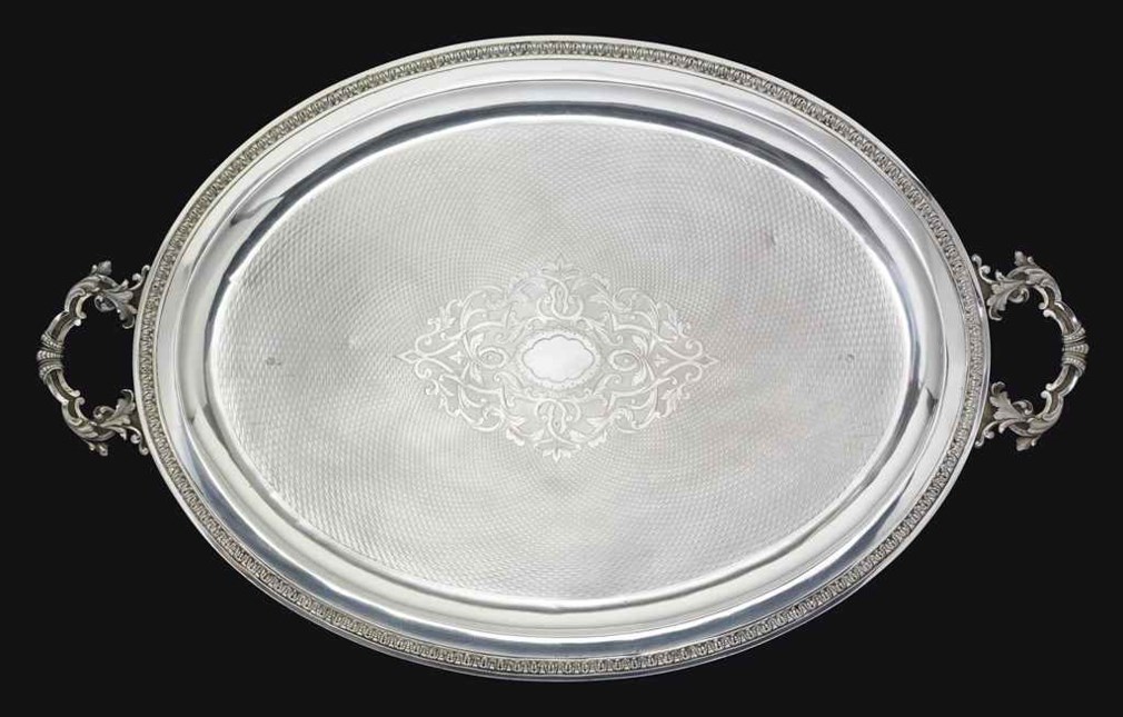 A LARGE OTTOMAN SILVER TRAY , TURKEY, PERIOD OF 'ABDULHAMID II (1876
