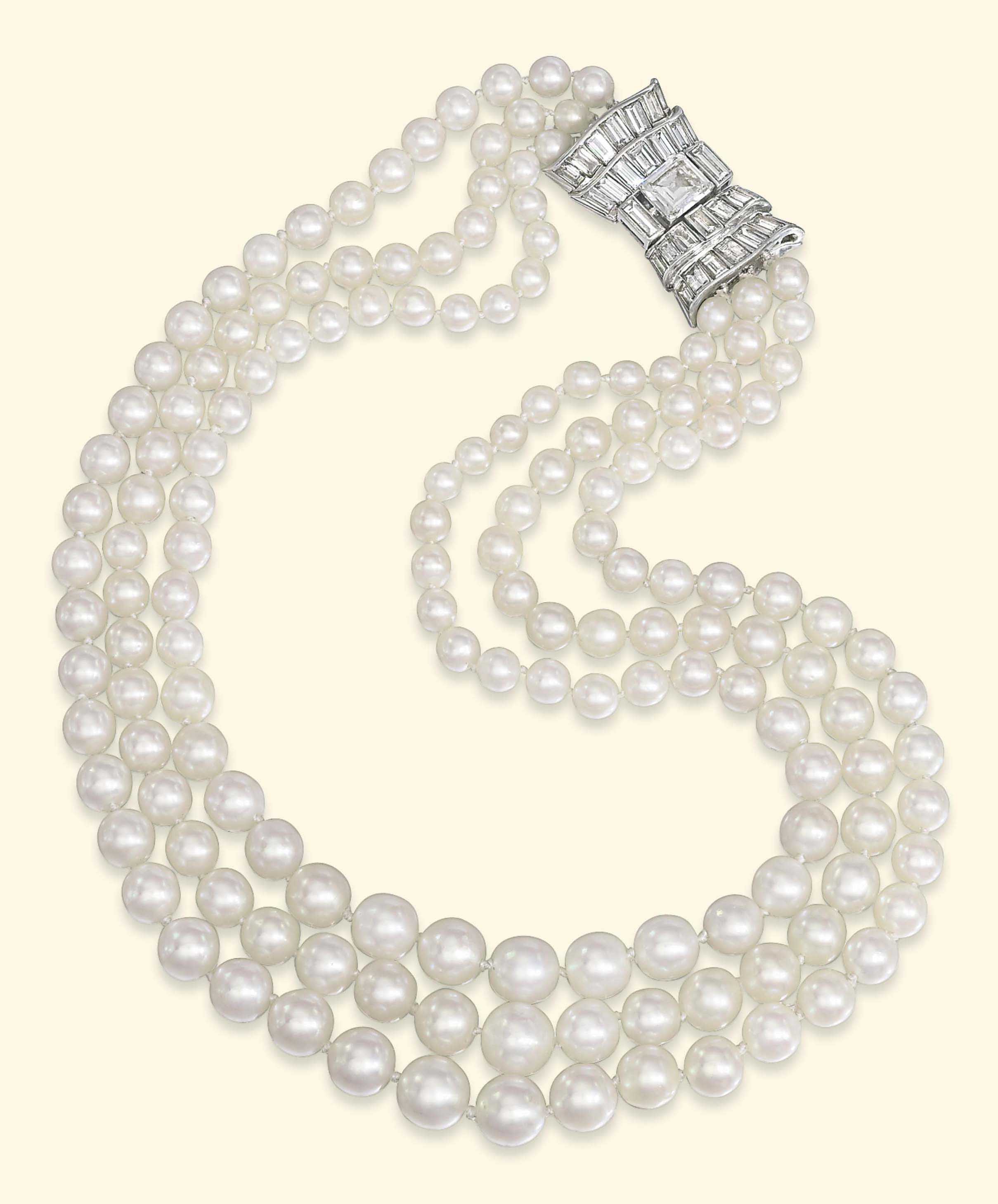 A PEARL AND DIAMOND NECKLACE Christie's