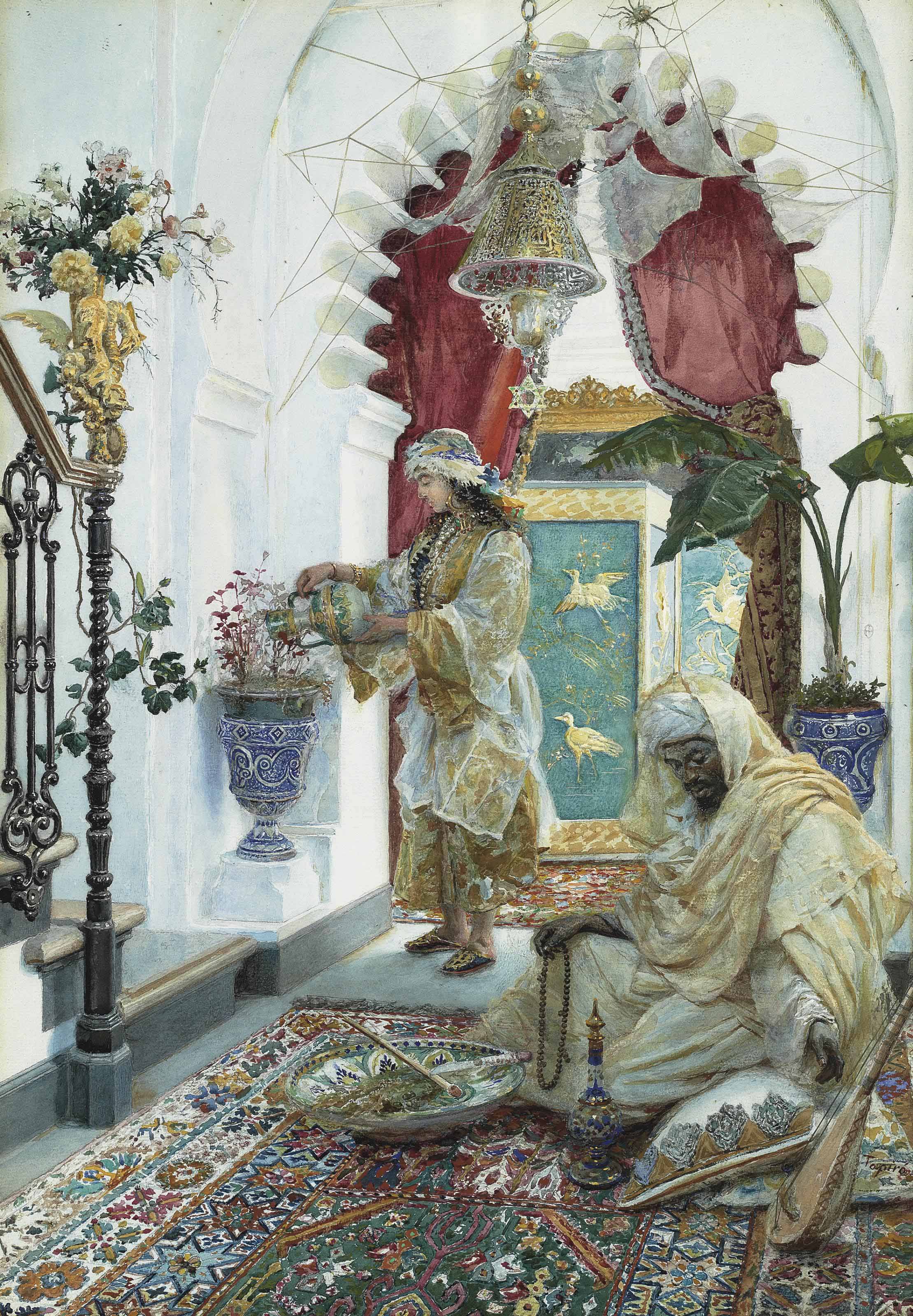 Jose Tapiro Y Baro Spanish 1830 1913 An Oriental Atrium