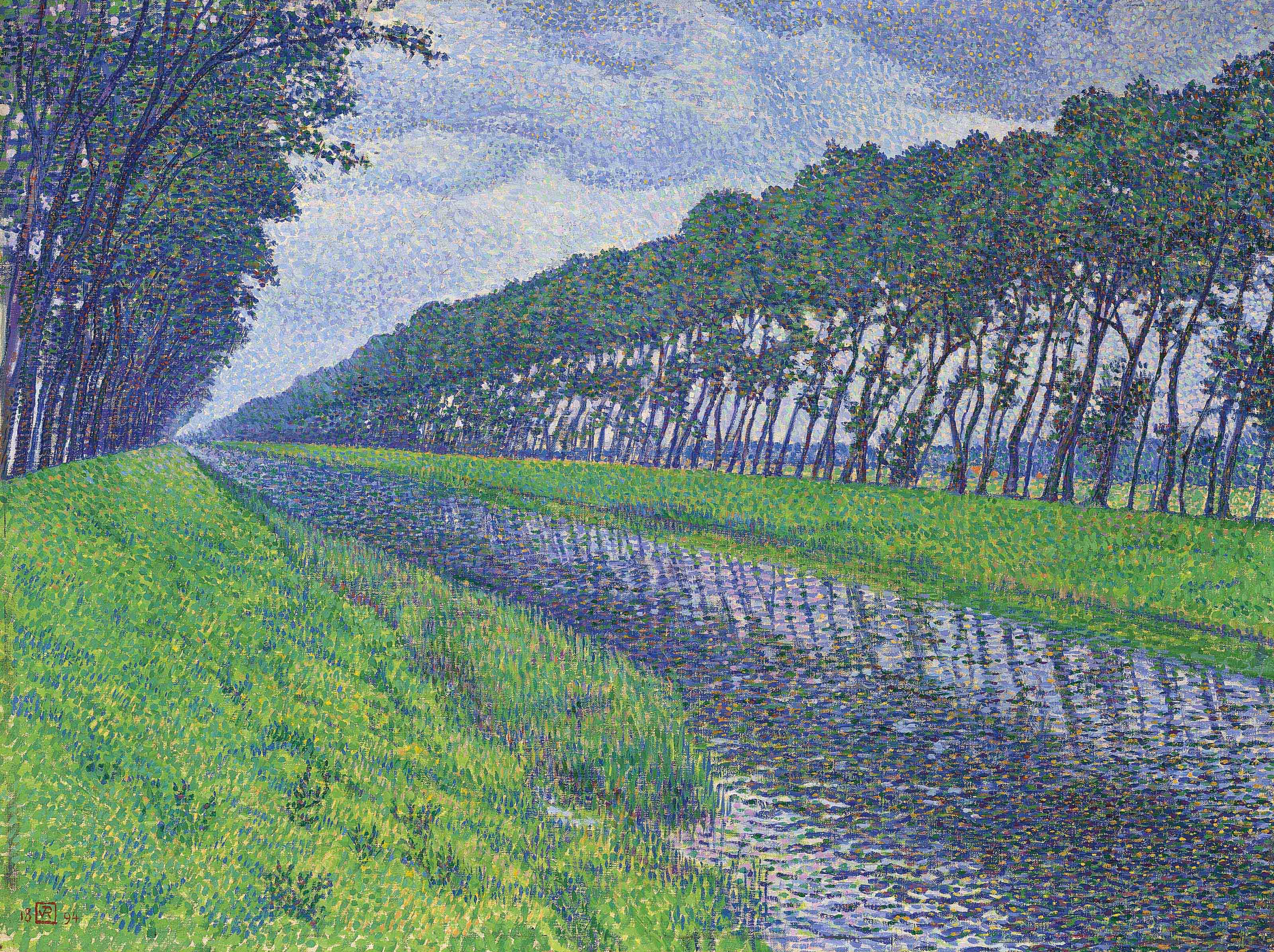 Théo van Rysselberghe (1862-1926) , Le canal en Flandre par temps