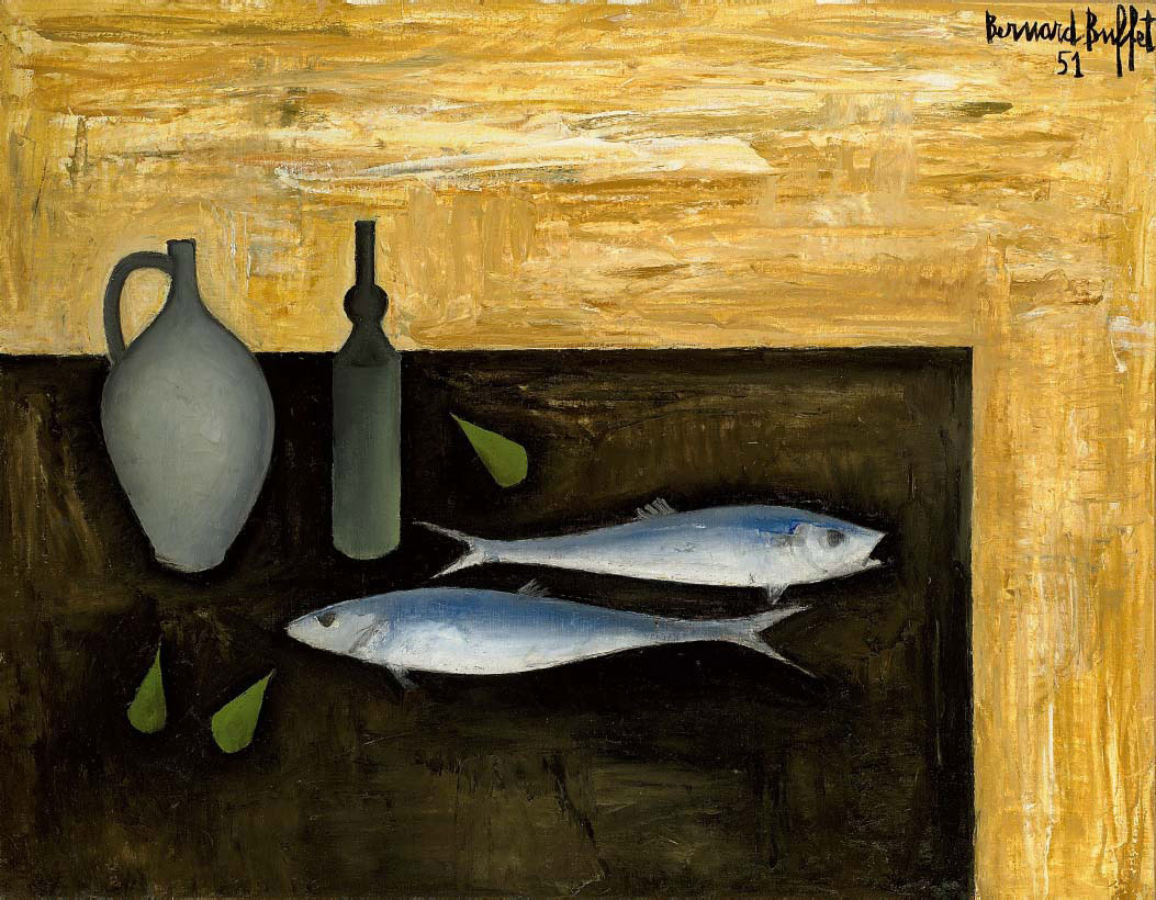 Bernard Buffet (1928-1999) , Nature morte aux poissons | Christie's