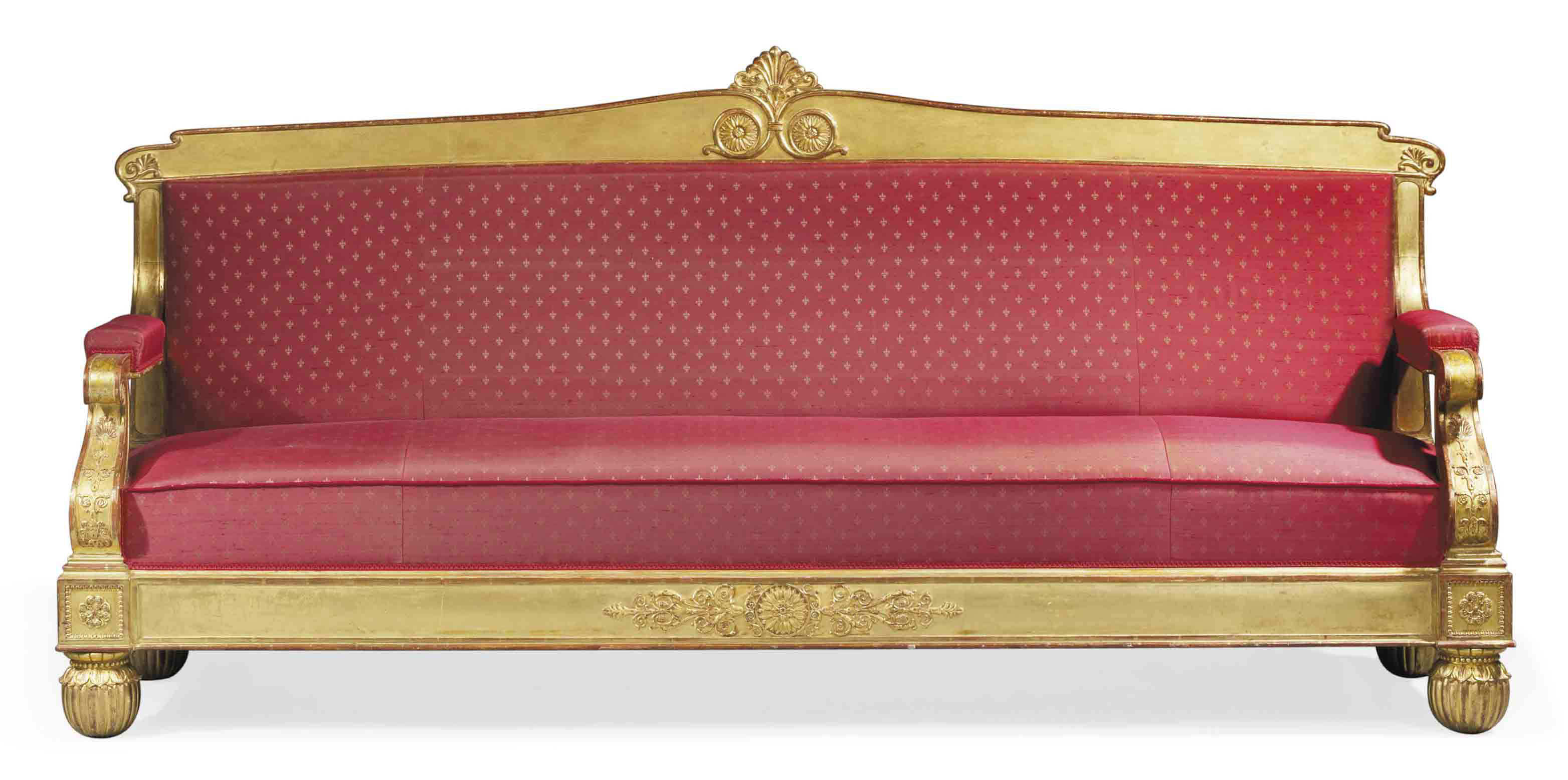 A SOUTH GERMAN GILTWOOD SOFA