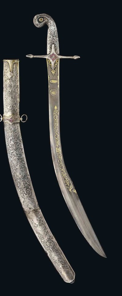 AN OTTOMAN SWORD ( KILIJ ) , TURKEY, BLADE DATED AH 112[5]/1713-14 AD ...