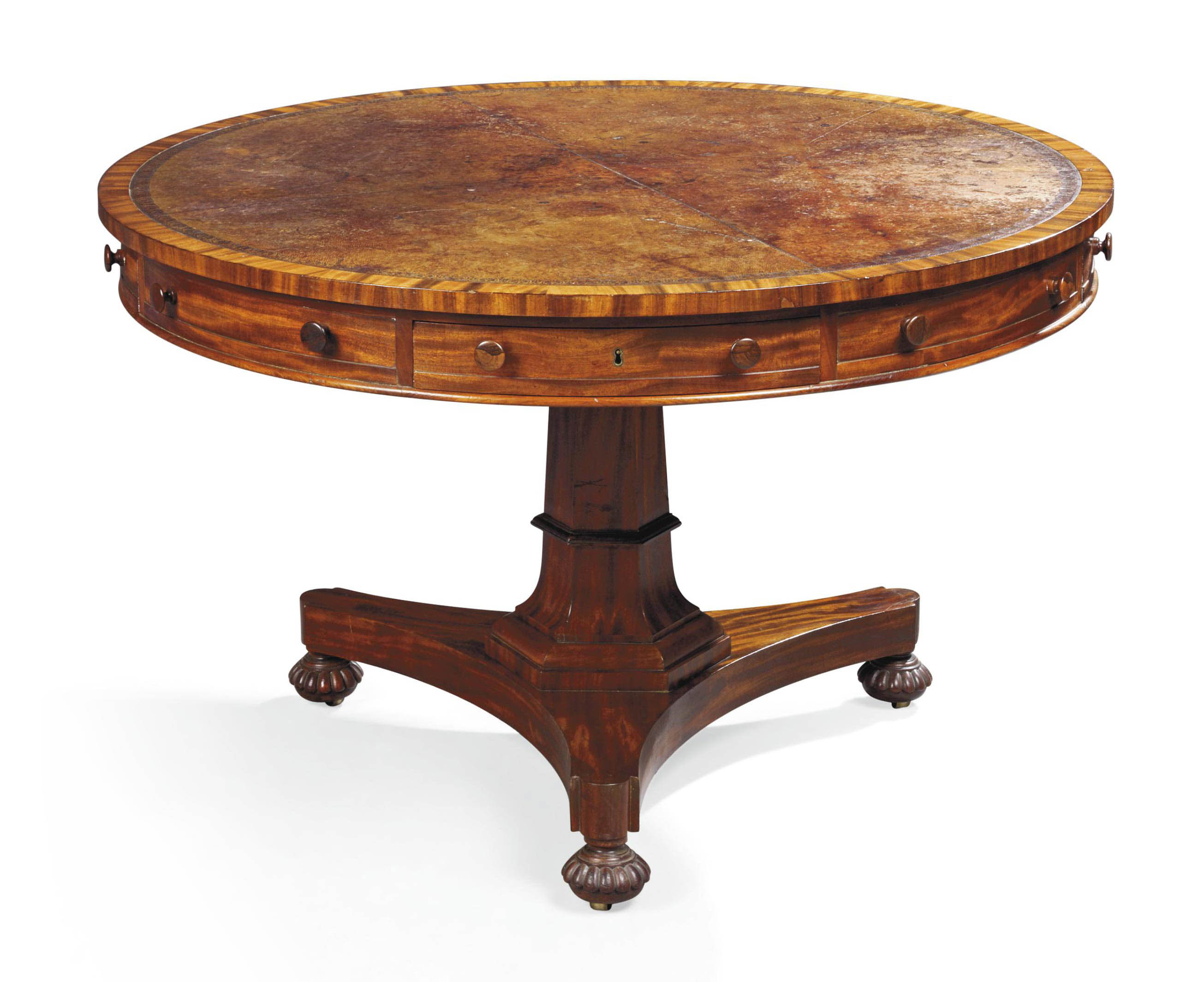 A George IV mahogany drum table, by Gillows, circa 1820-30, sold for £21,250 on 3 November 2011 at Christie's in London