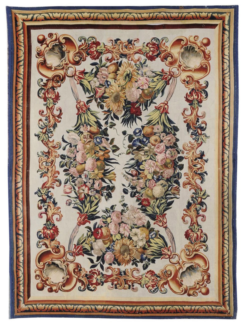 A SPANISH VERDURE TABLE TAPESTRY