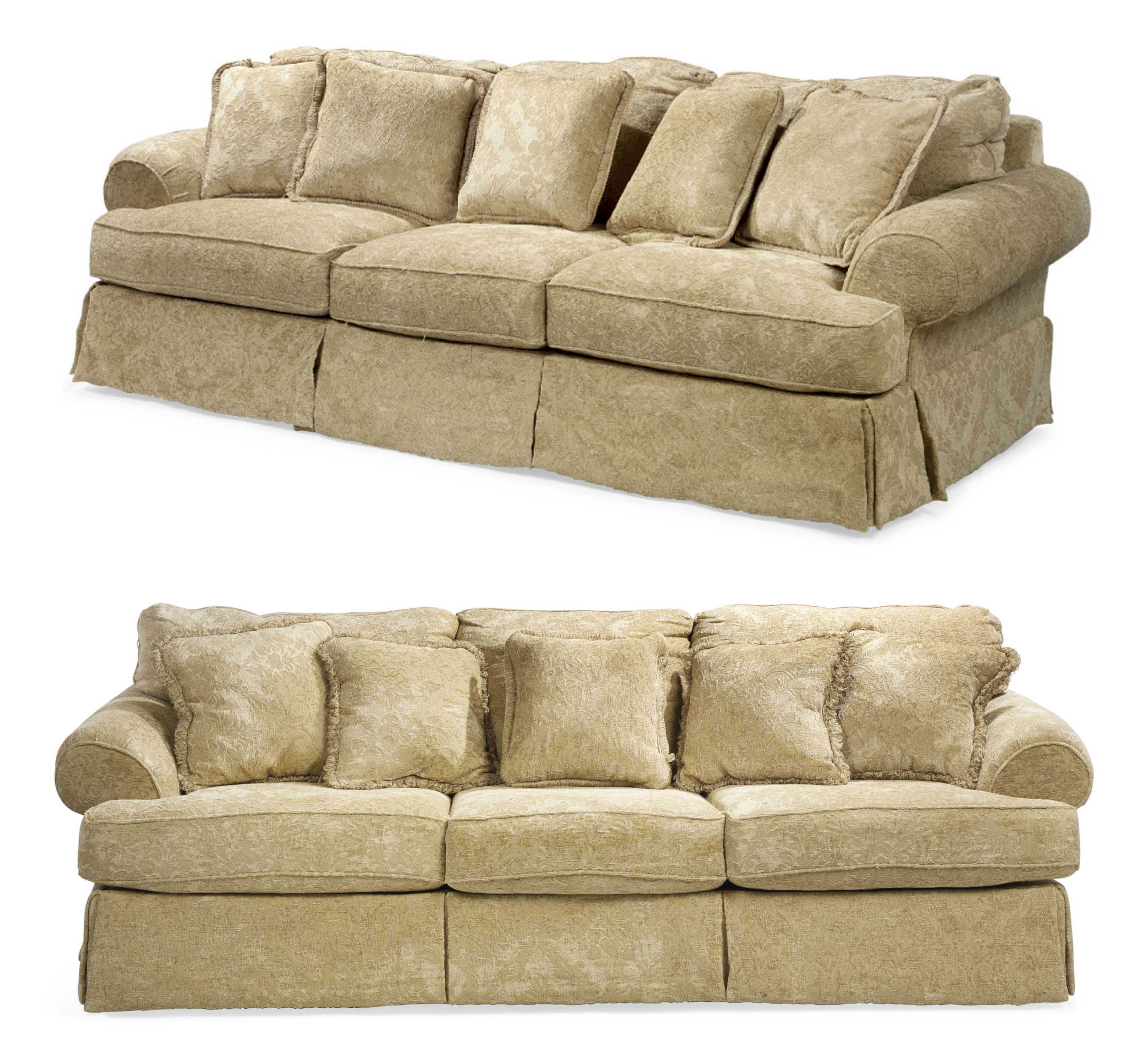 A PAIR OF CUTCHENILLE THREESEAT SOFAS , MODERN Christie's