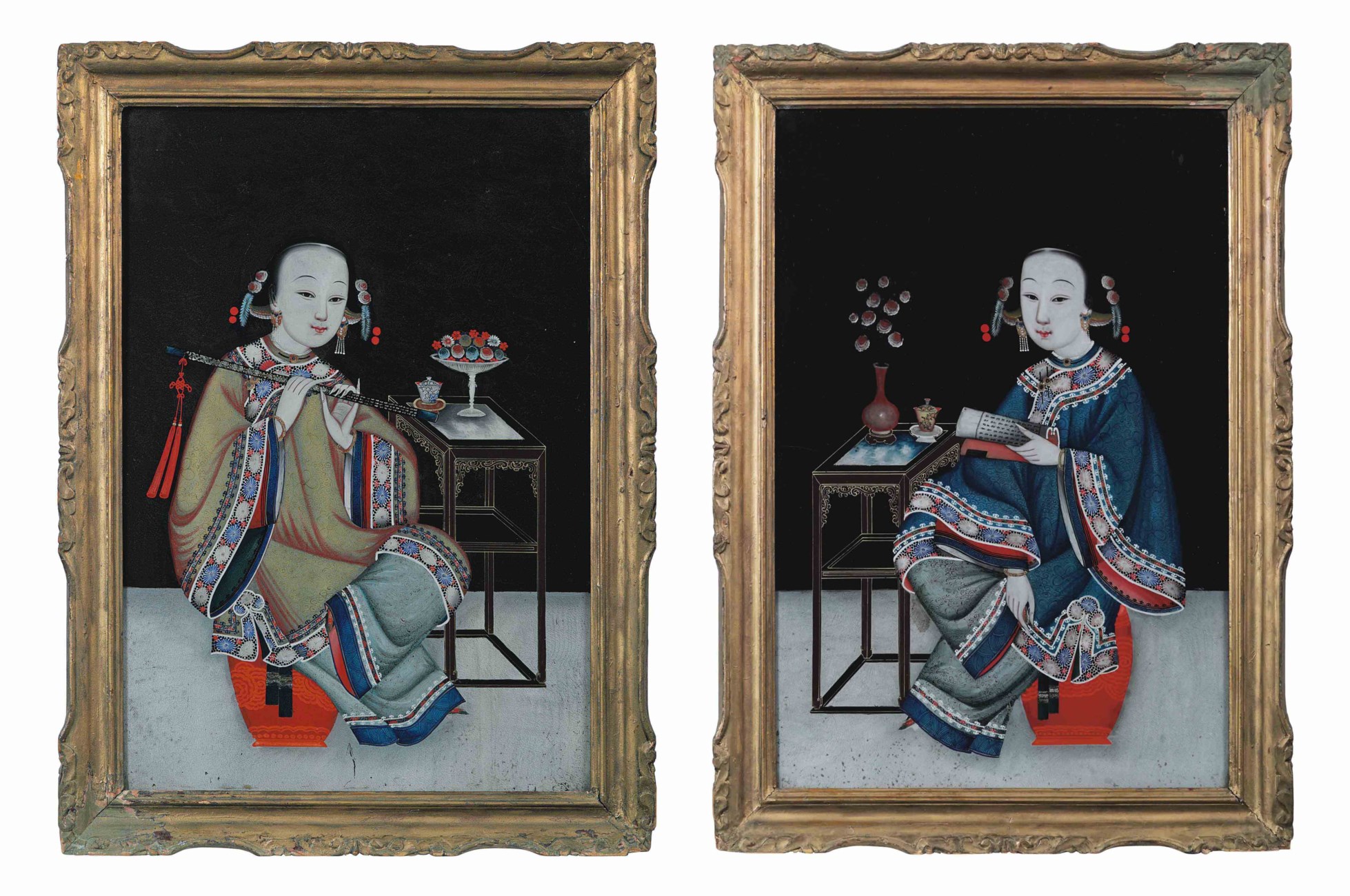 A PAIR OF CHINESE REVERSE GLASS PAINTINGS , 19TH/20TH CENTURY | Christie's