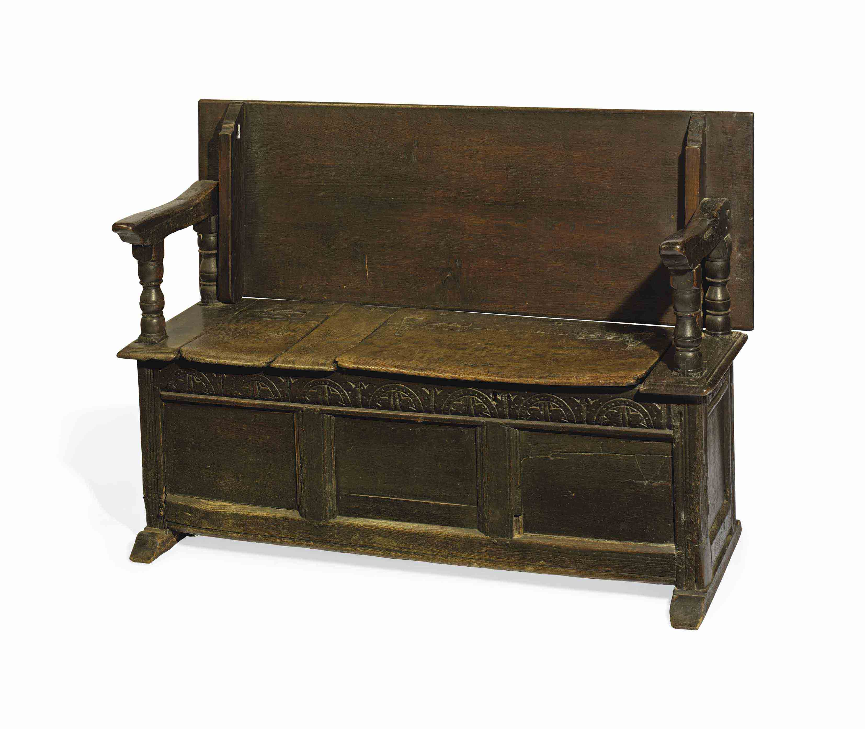 An Oak Metamorphic Monk Seat 17th Century And Later Furniture Lighting Chair Christie S