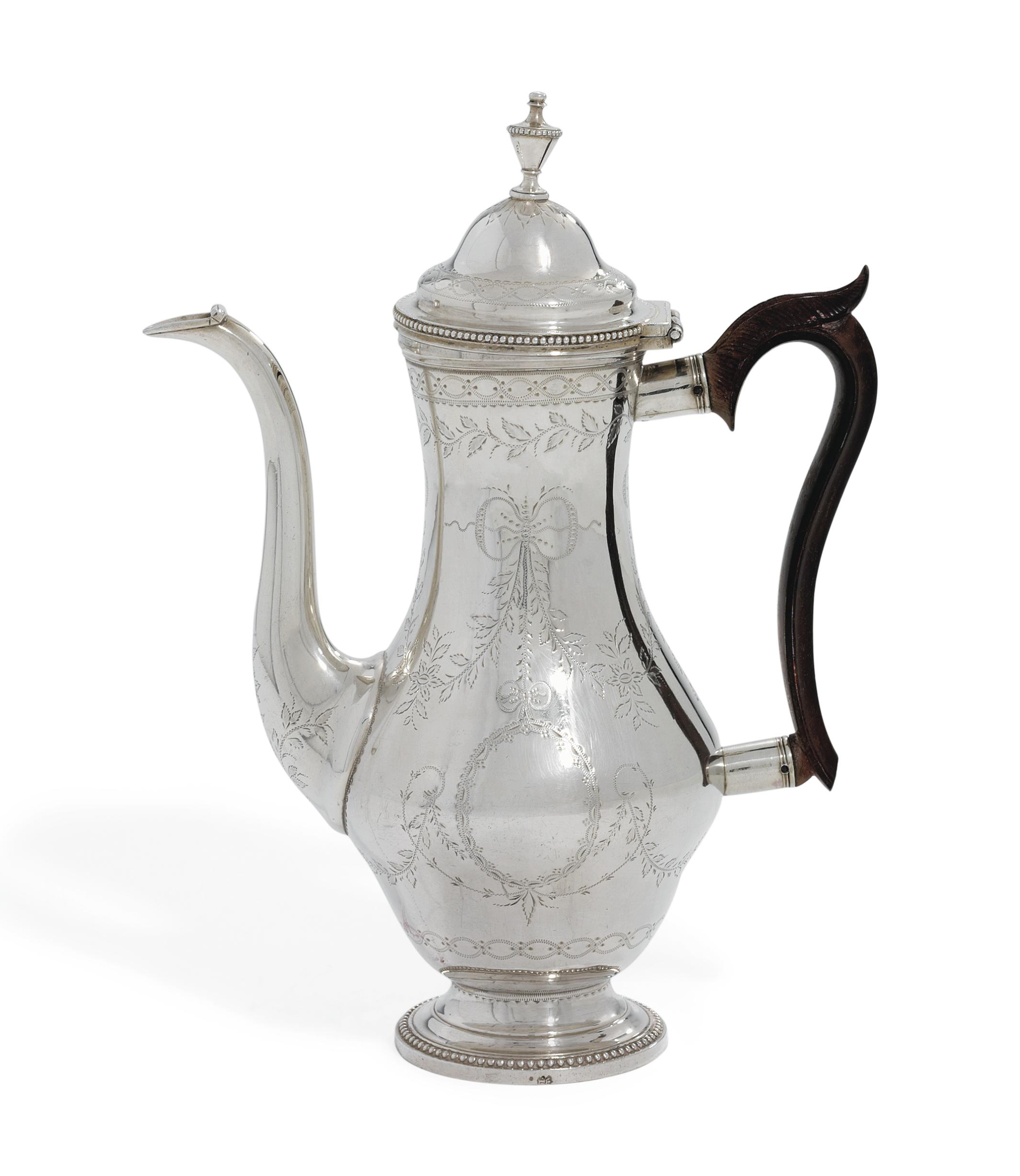 A PORTUGUESE SILVER COFFEEPOT , LISBON, CIRCA 1770, MAKER'S MARK DMS